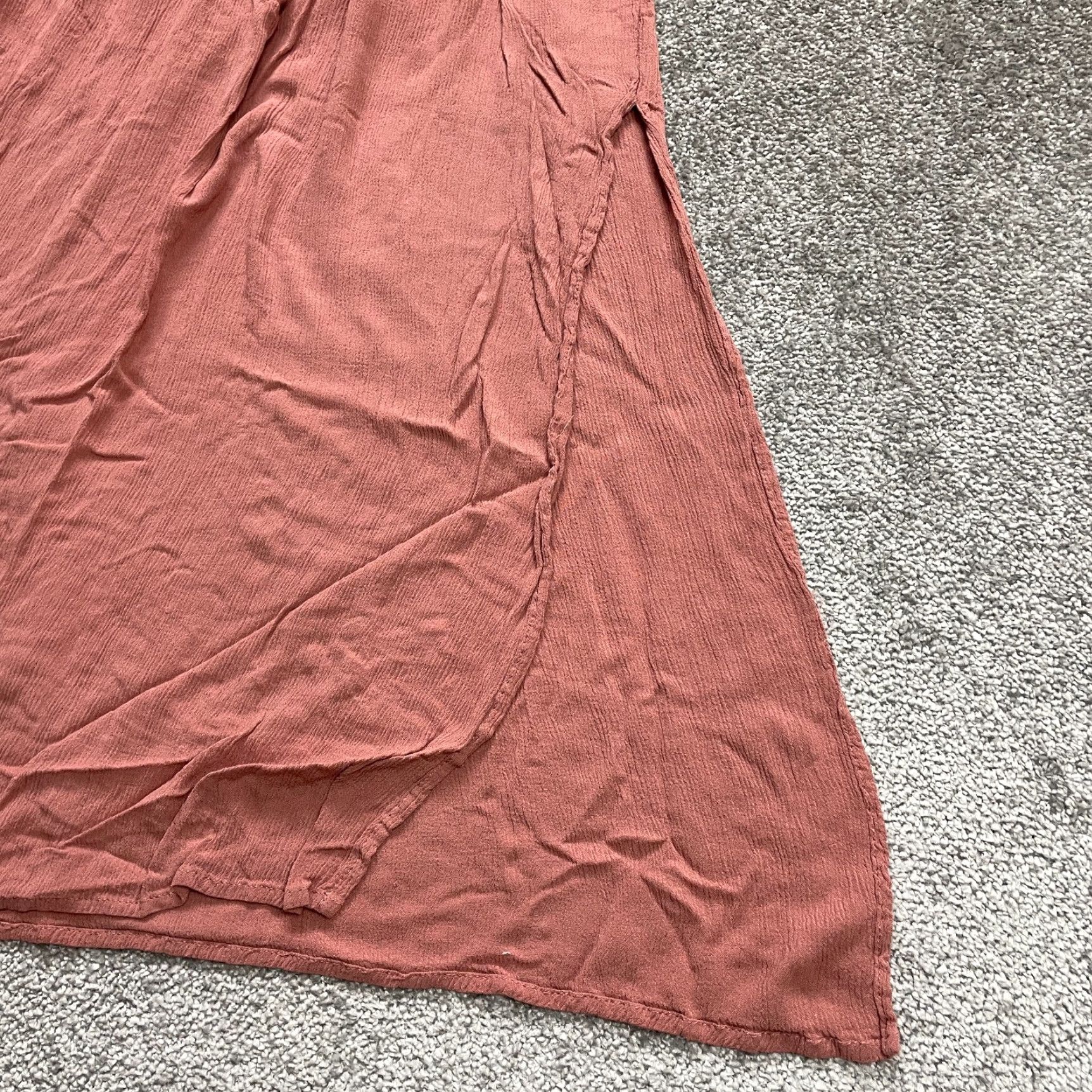 Vintage Coco And Shay Maxi Dress Women L Pink Off Shoulder Smocked Slit Rayon Long Womens Size L / US 10 / IT 46 - 5 Thumbnail