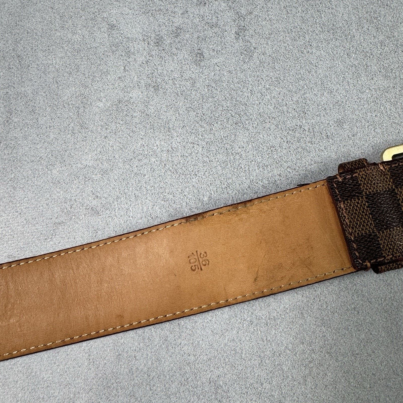 Louis Vuitton Louis Vuitton Check Men Leather Belt Size 34 Size 34 - 21 Thumbnail