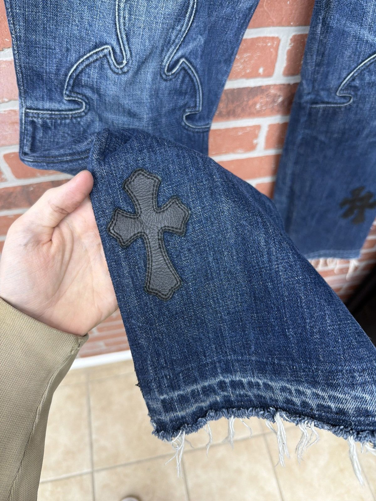 Chrome Hearts Chrome Hearts Patch Jeans Crosses Leather Blue Jean Size US 32 / EU 48 - 6 Thumbnail