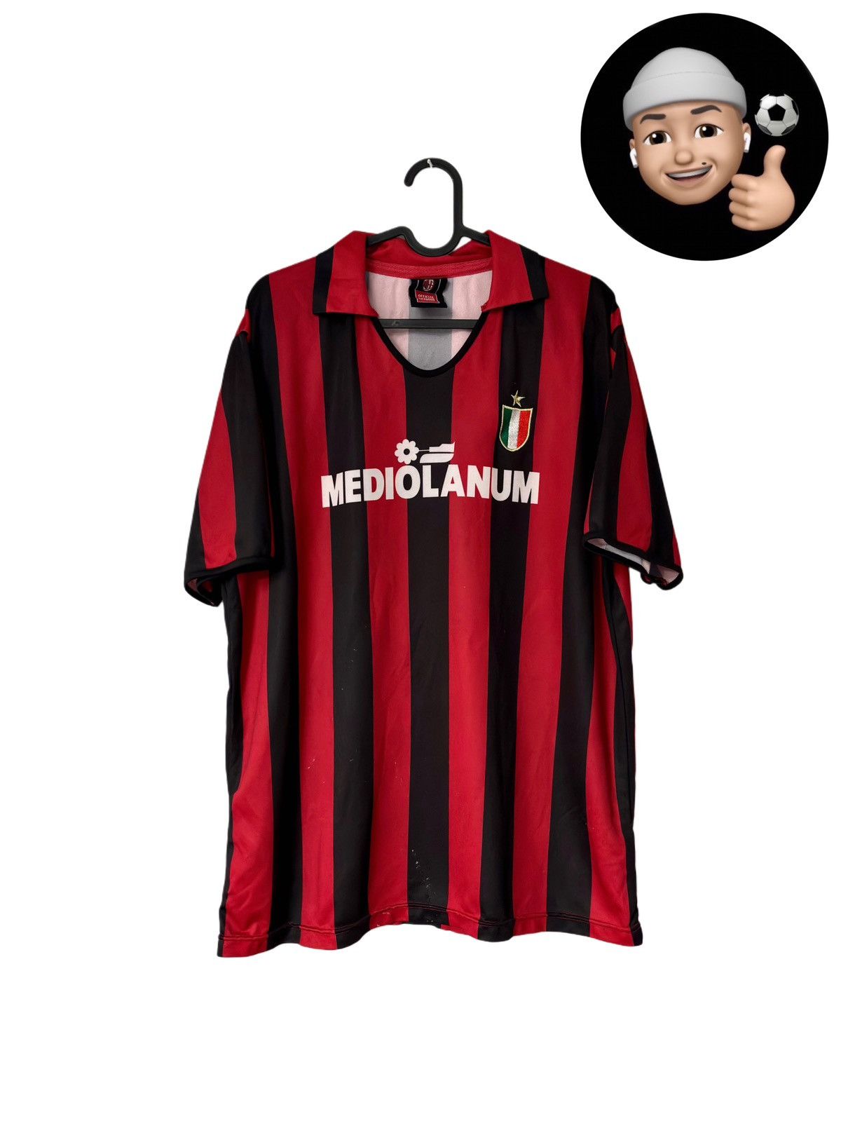Vintage 1988 1990 Milan Retro Official Home Kit Soccer Jersey Shirt Size US L / EU 52-54 / 3 - 1 Thumbnail