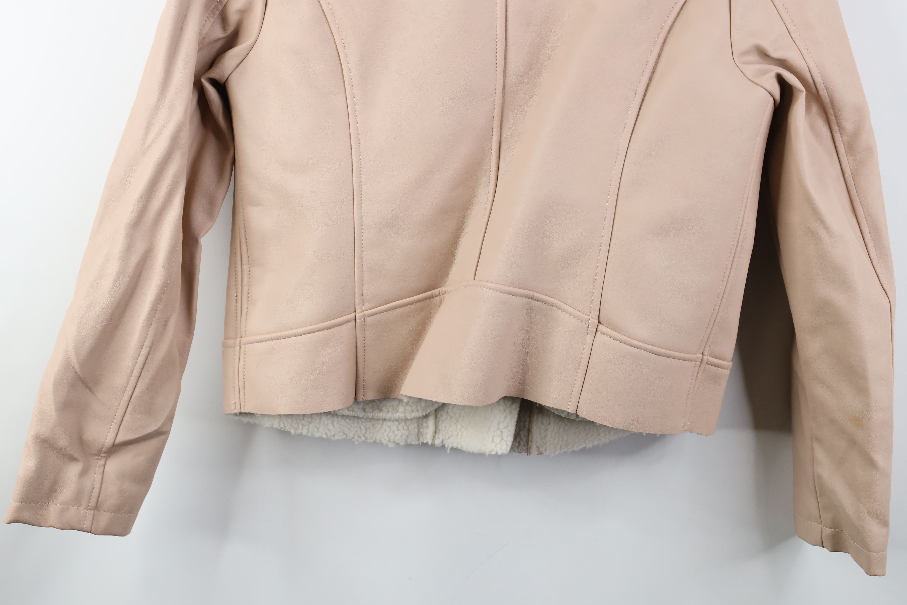 Vintage Vintage Y2K Babydoll Fleece Lined Faux Leather Moto Jacket Size M / US 6-8 / IT 42-44 - 15 Thumbnail