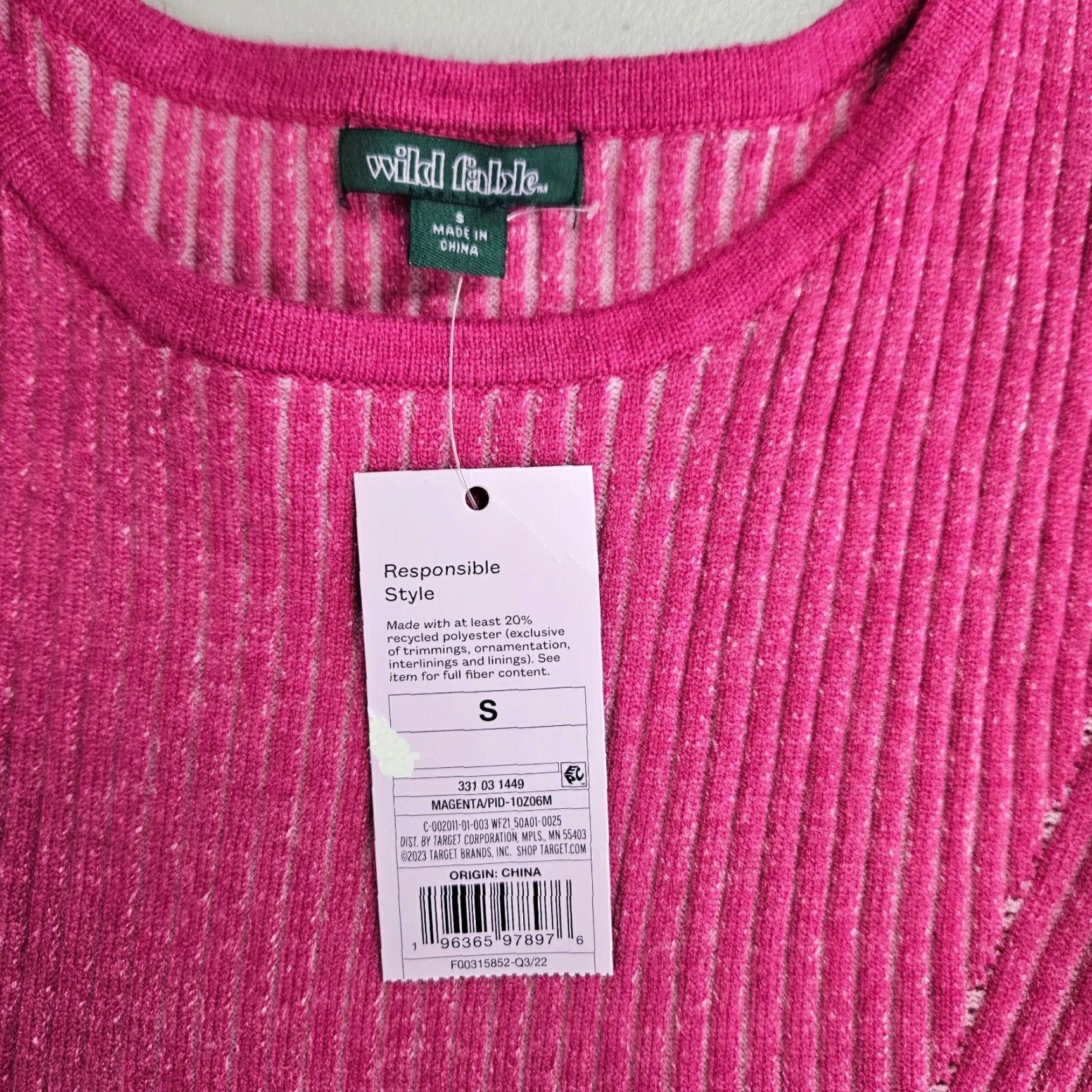 Vintage Wild Fable Tank Womens Knit Crop Top Sz S Pink Ribbed Scoop Neck Sleeveless Cropped Shirt Size S / US 4 / IT 40 - 5 Thumbnail
