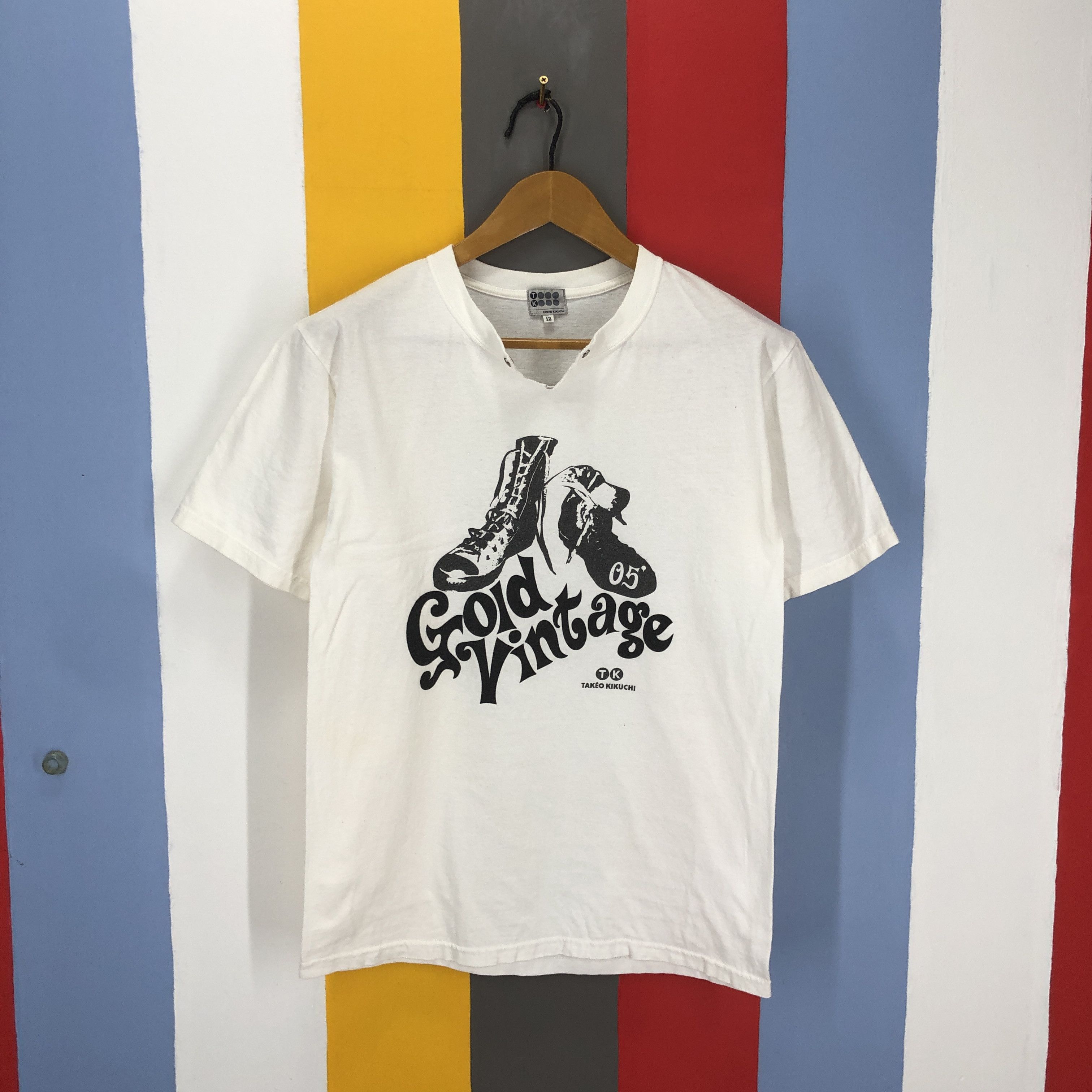 Takeo Kikuchi Y2K Vintage Gold Vintage TAKEO KIKUCHI T Shirt #1510/AZ Size US S / EU 44-46 / 1 - 1 Thumbnail