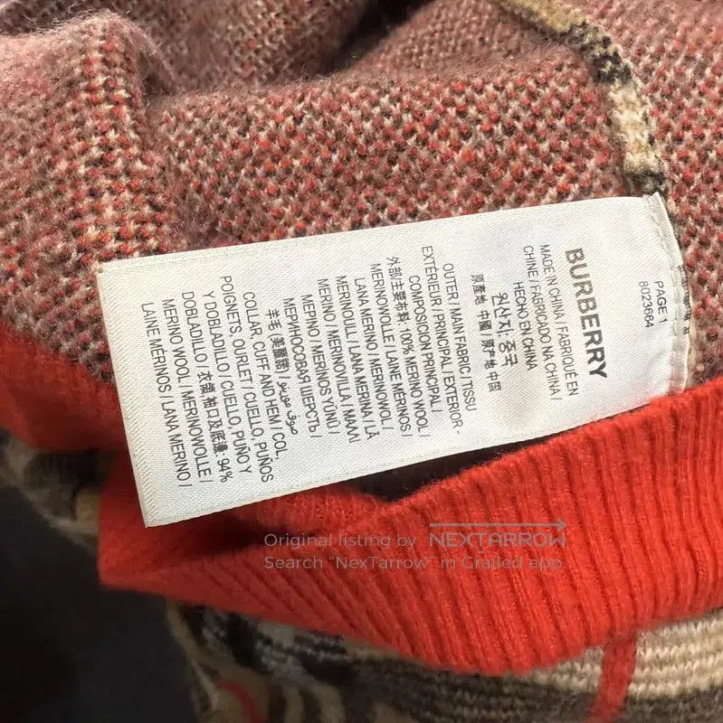 Burberry Burberry Color-Block Wool Knit Sweater. Size L / US 10 / IT 46 - 4 Thumbnail