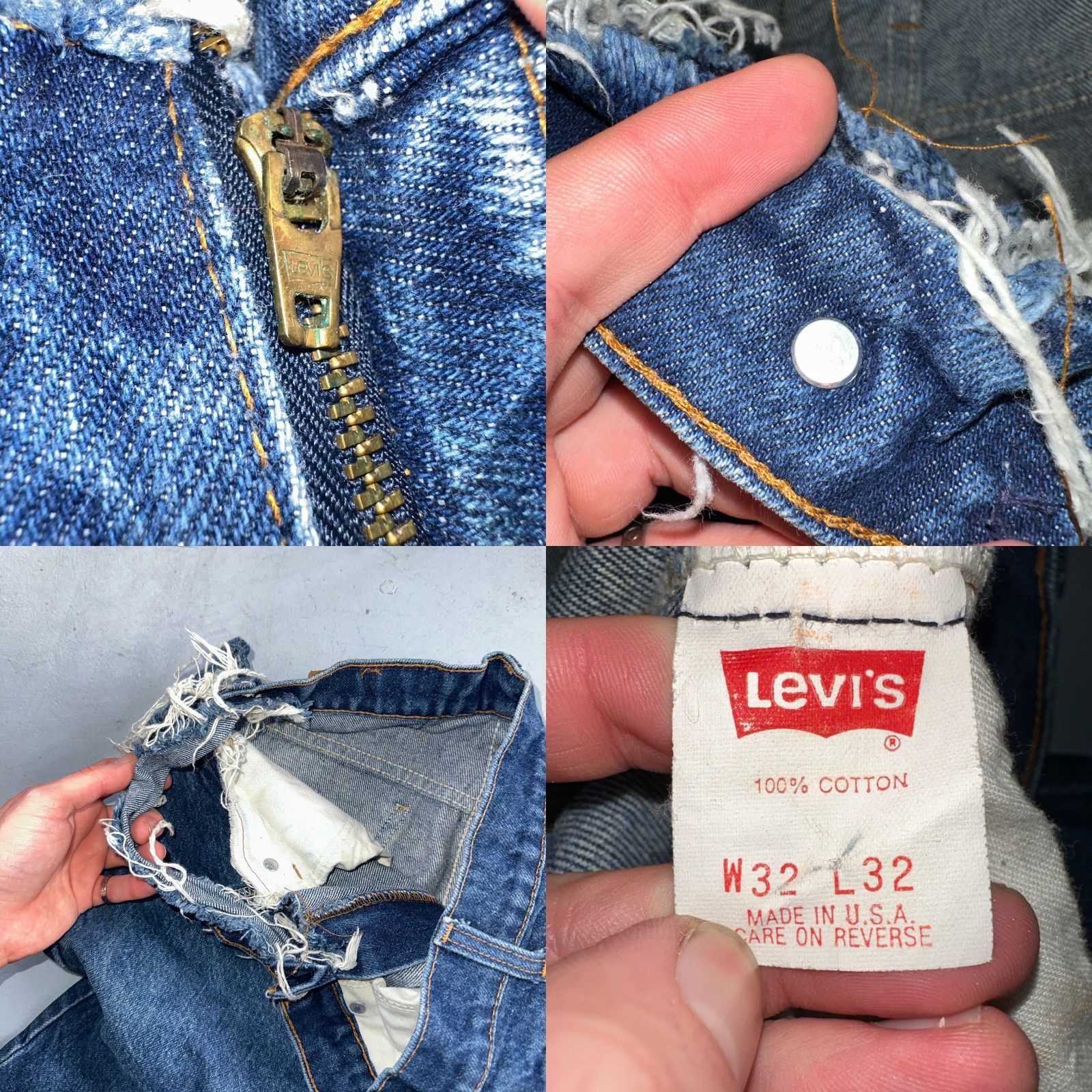 Levi's VINTAGE Levi's 517 Jeans Bootcut USA 90s Orange Tab Blue Worn 32x32 Men's Jeans Size US 32 / EU 48 - 9 Thumbnail