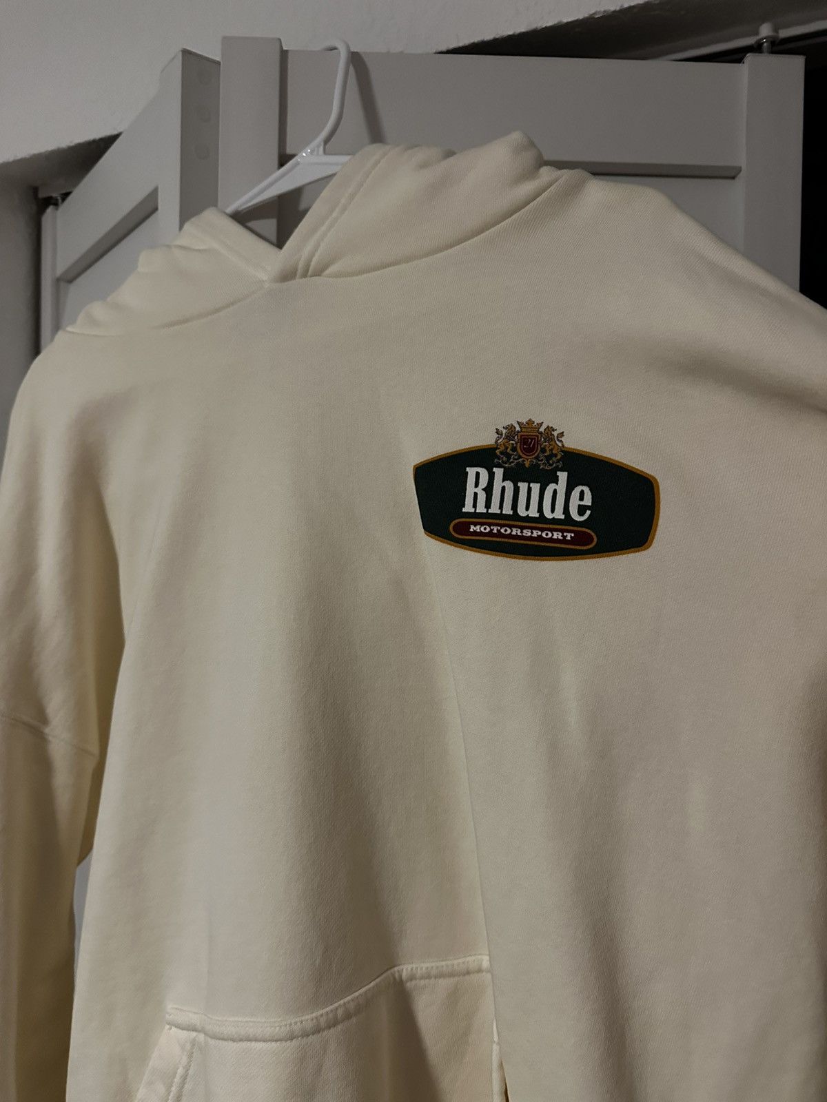Rhude Rhude Motorsport Hoodie Cream Size US S / EU 44-46 / 1 - 4 Thumbnail