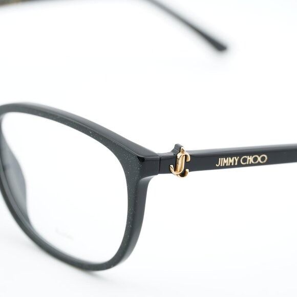 Jimmy Choo Jimmy Choo JC308 0DXF 00 Eyeglasses Shiny Black/Gold 54mm Size ONE SIZE - 8 Thumbnail