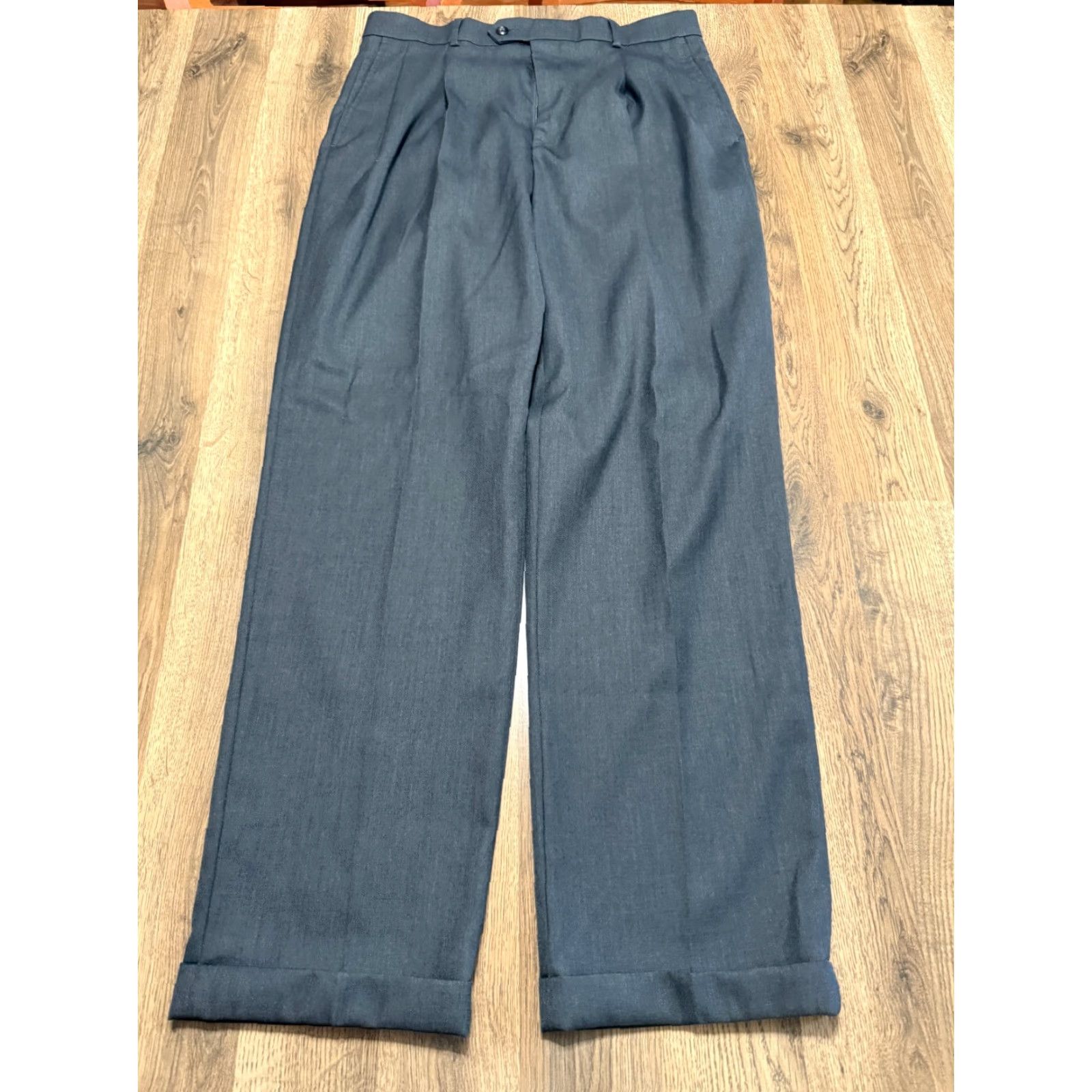 Stafford Stafford Pants Mens 34x32 Gray Dress Pants Cuffed Pleated 42" Length Modern Regular Size US 34 / EU 50 - 2 Thumbnail