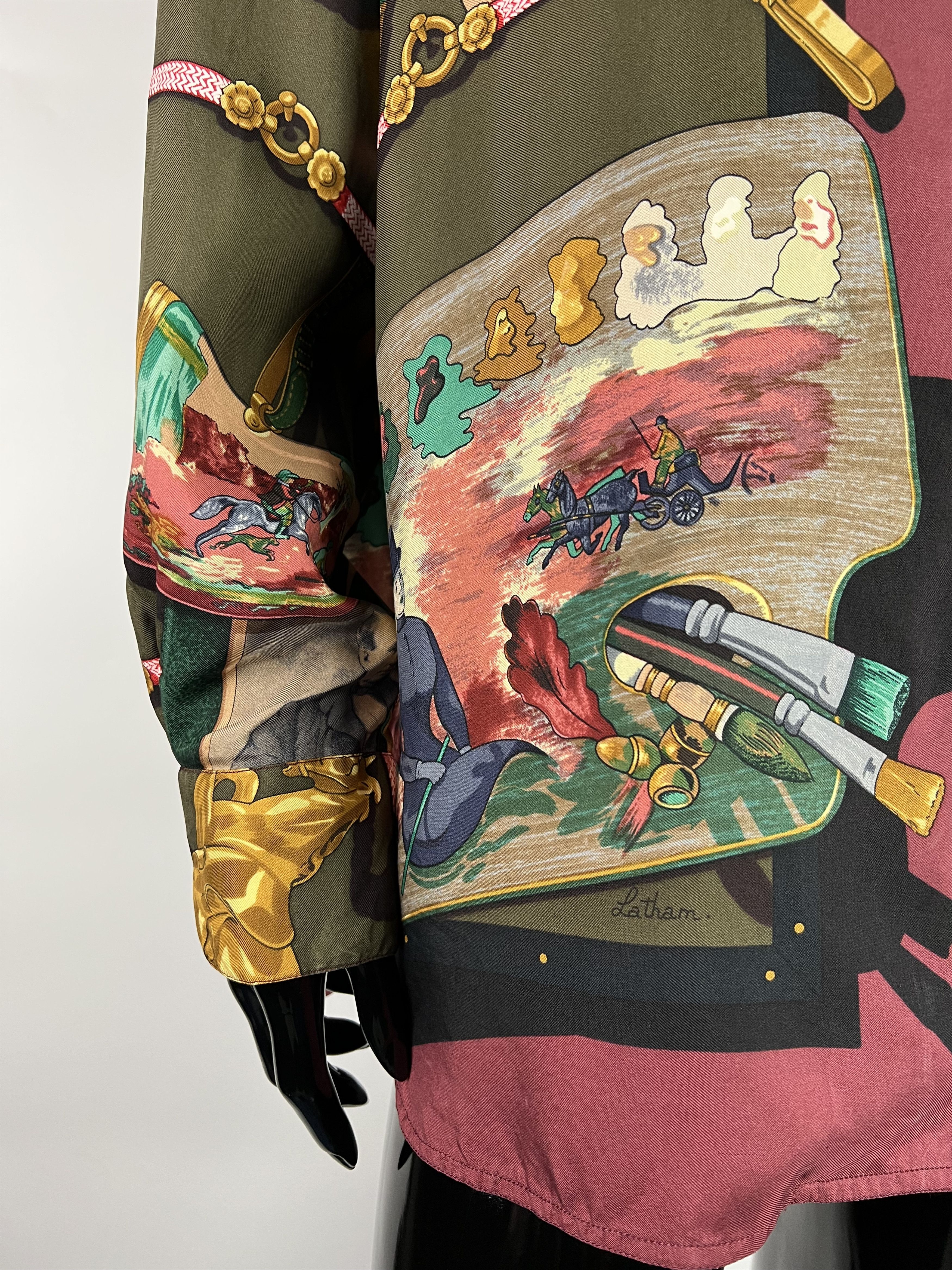 Hermes Hermès Ultra Rare Vintage Silk Button Up Shirt Size 40 Size M / US 6-8 / IT 42-44 - 9 Thumbnail