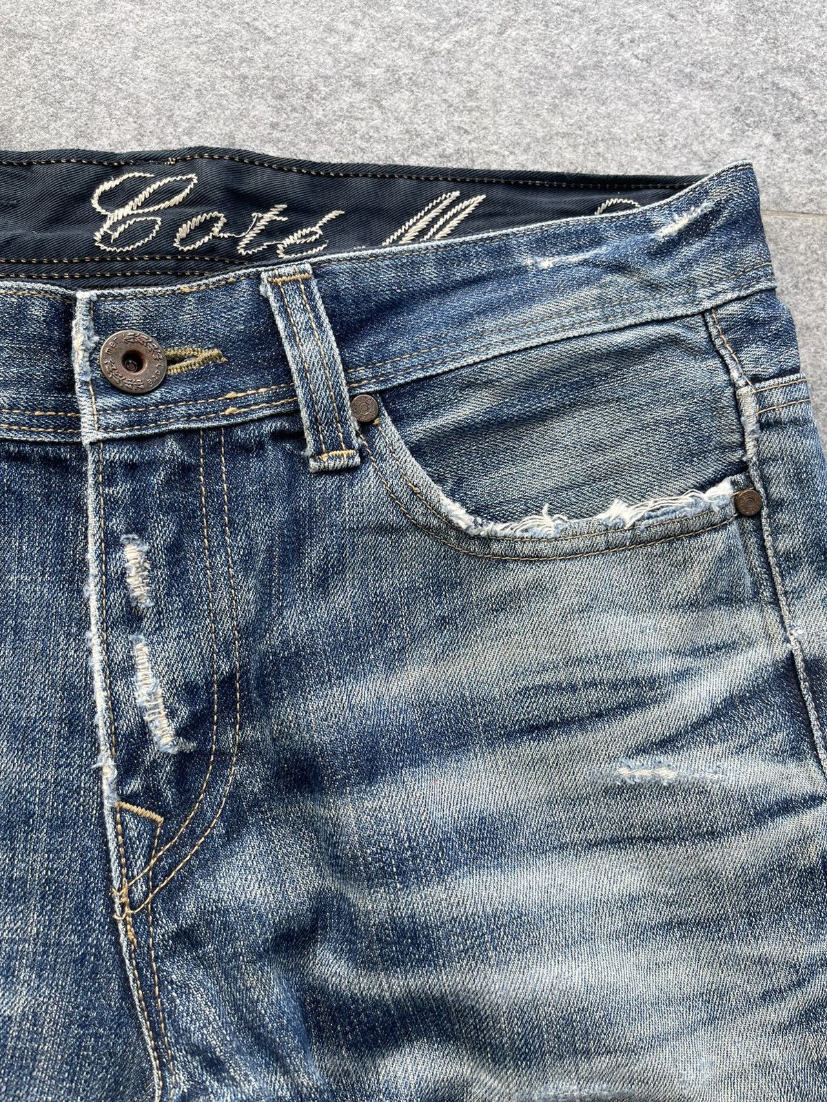 Japanese Brand Vintage Cate Mer selvedge Distressed Denim Pants Size US 33 - 7 Thumbnail