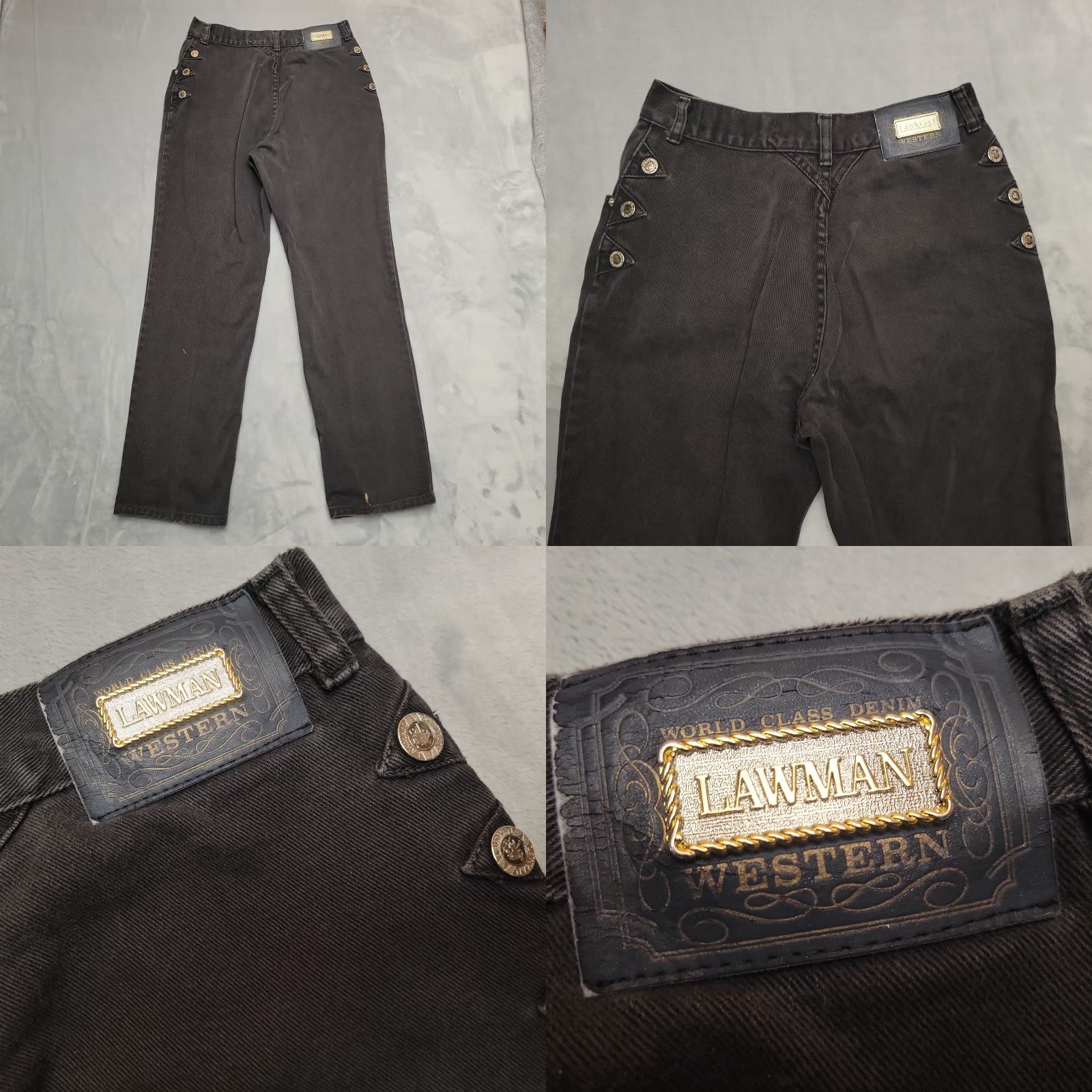 Vintage **VINTAGE LAWMAN BLACK DENIM JEANS WOMENS 90S** User: Vintage Lawman Black Denim Jeans Womens 90s Size 28" / US 6 / IT 42 - 8 Thumbnail