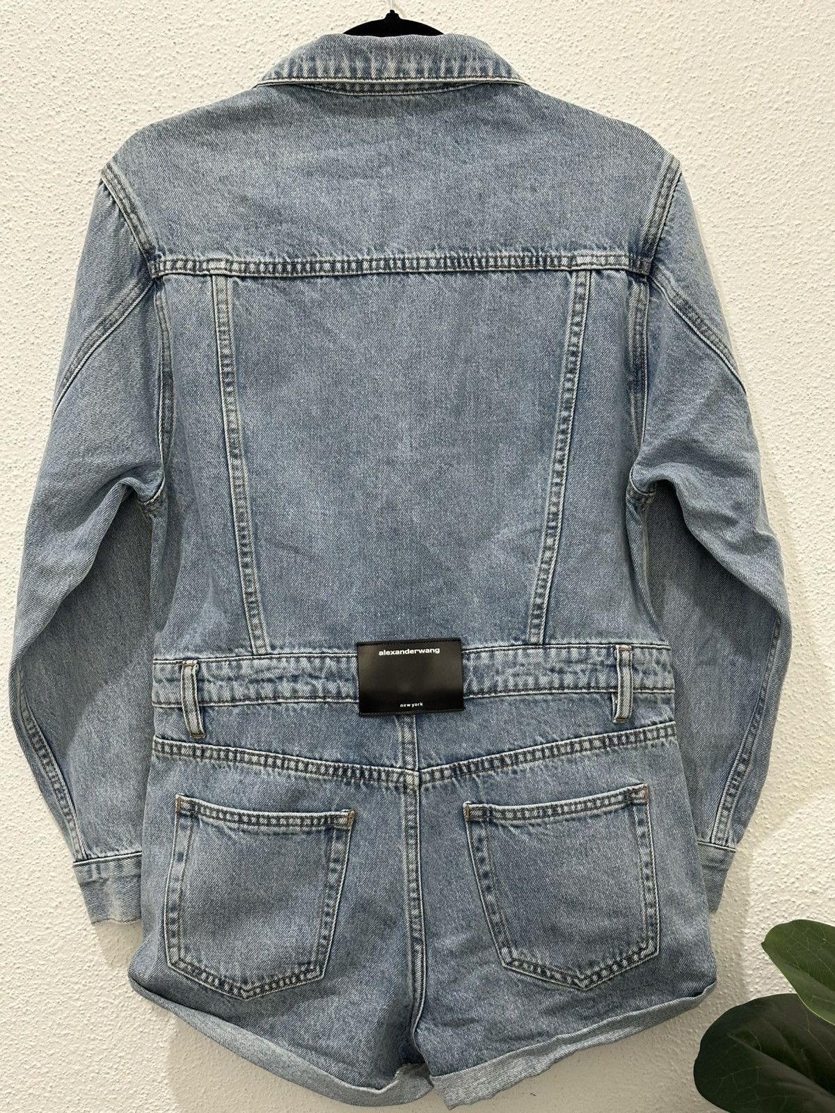 Alexander Wang Alexander Wang BITE Denim Romper High Rise Jumpsuit ButtonUp Size 32" / US 10 / IT 46 - 10 Thumbnail