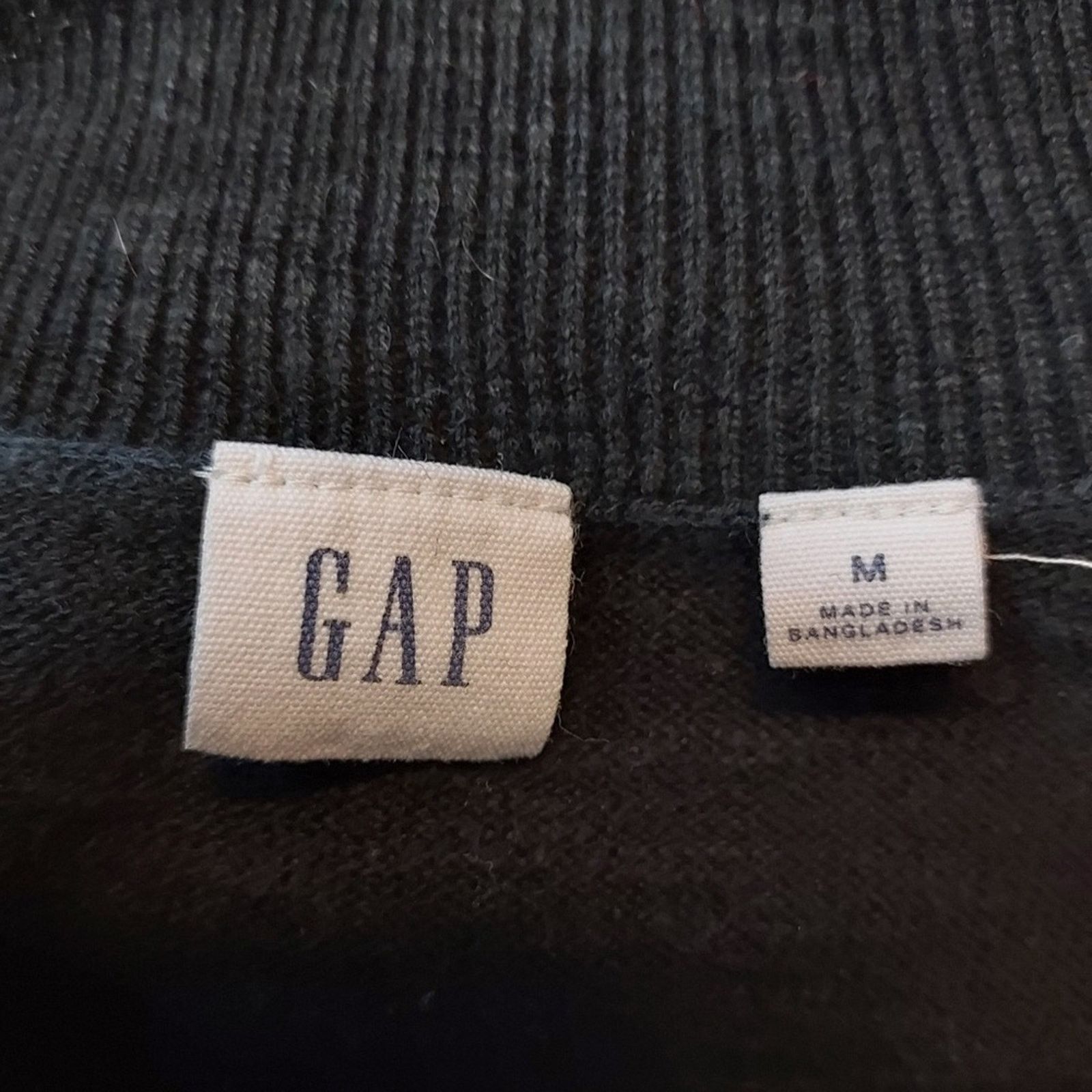 Gap Gap Black Knit Cotton Blend Open Ribbed Cardigan Sweater Size M / US 6-8 / IT 42-44 - 9 Thumbnail