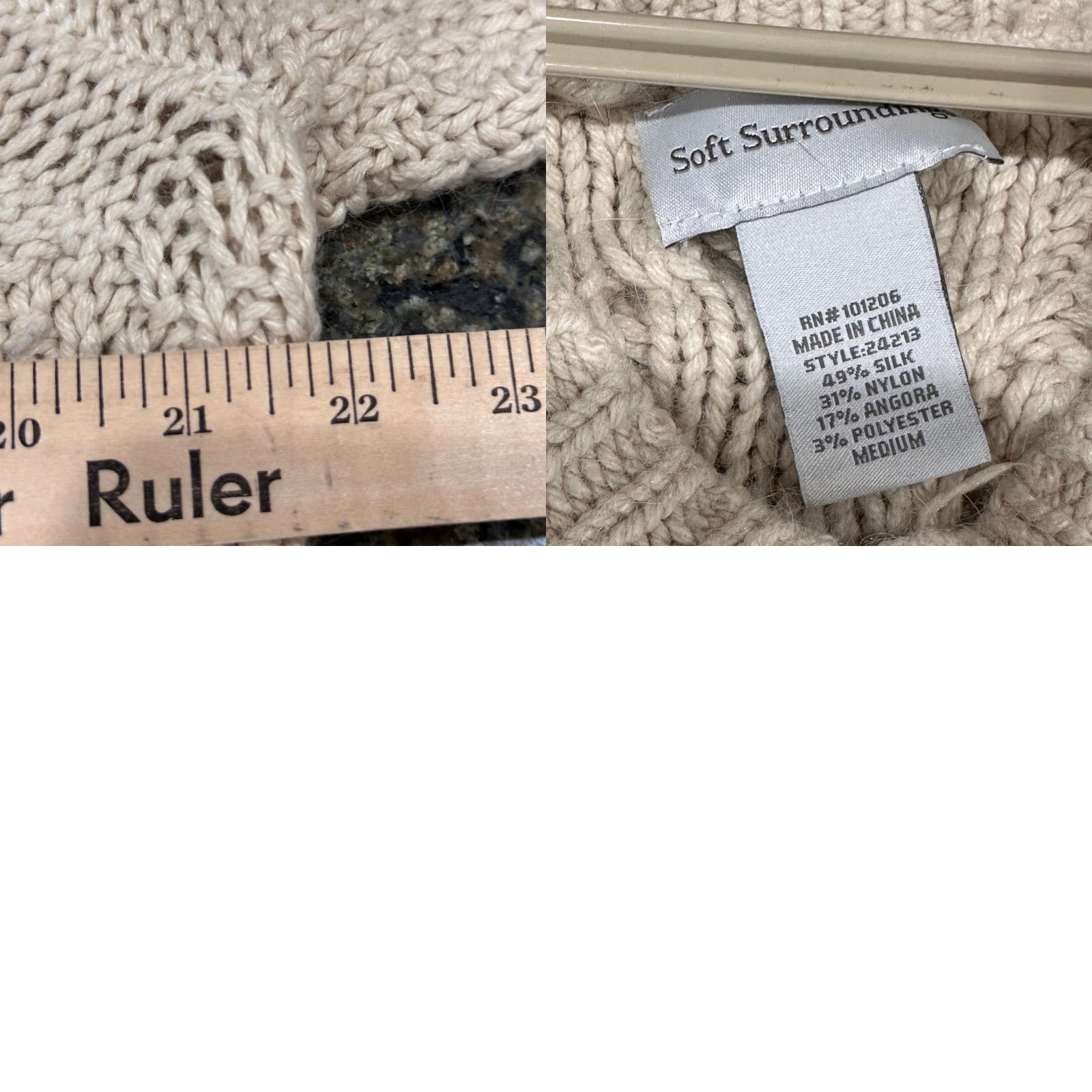 Soft Surroundings Soft Surroundings Sweater Womens M Cream Silk Nylon Angora Pilling Pullover Casual Winter Womens Size M / US 6-8 / IT 42-44 - 8 Thumbnail