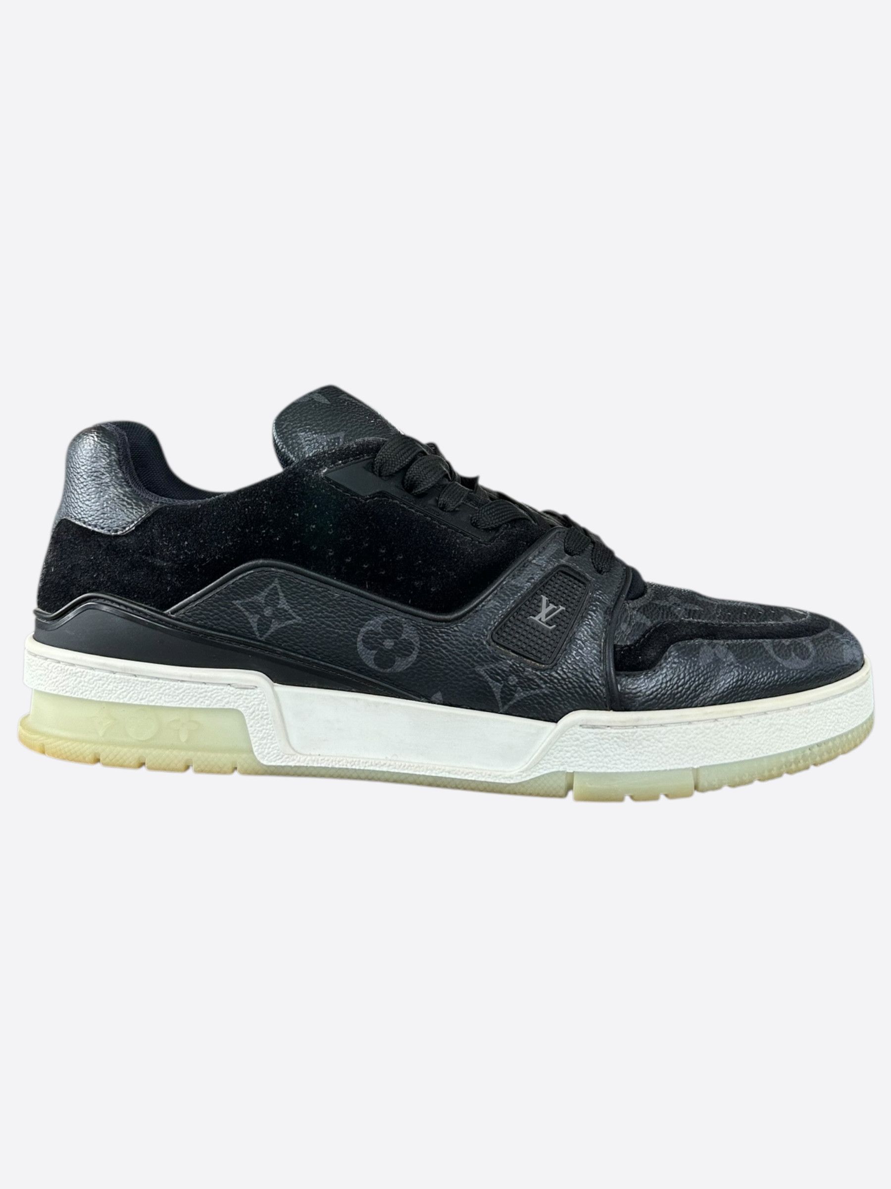 Louis Vuitton Louis Vuitton Black Monogram Eclipse Suede Trainers Size US 9 / EU 42 - 1 Thumbnail