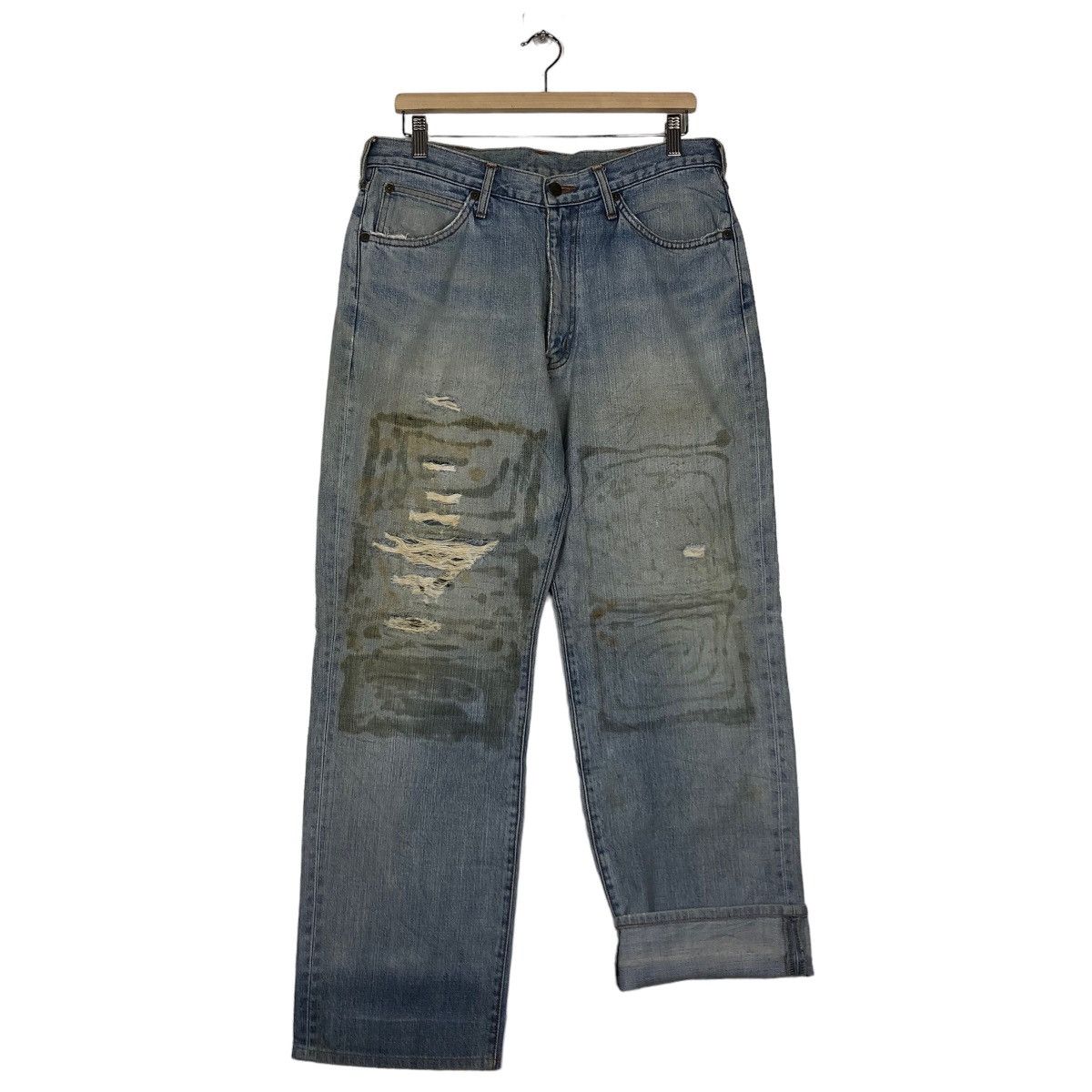 Japanese Brand 🔥True Vintage 70’s Wrangler Distressed Denim Jeans Size US 34 / EU 50 - 10 Thumbnail