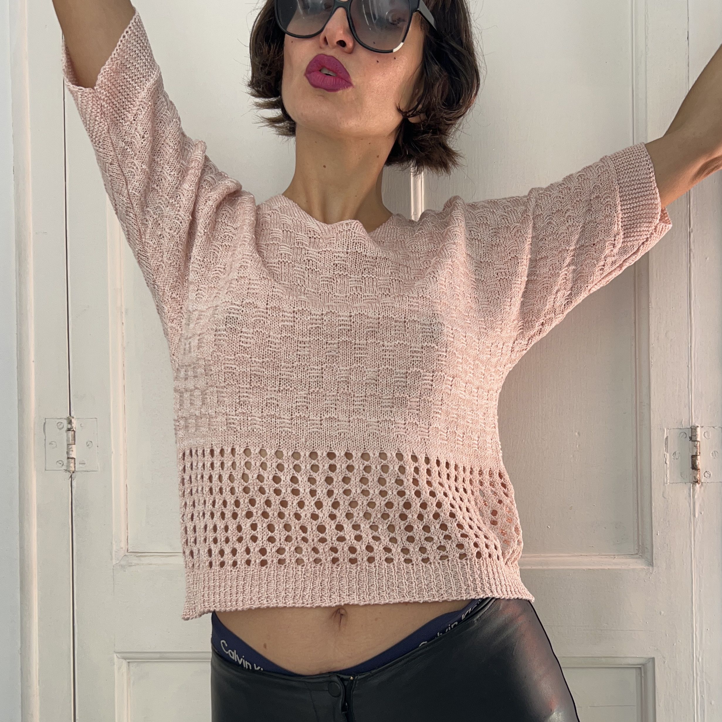 Vintage Vintage Y2K Blush Pink Sweater Size M / US 6-8 / IT 42-44 - 3 Thumbnail