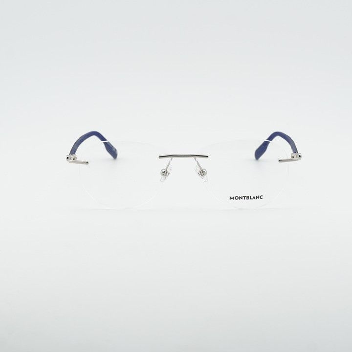 Montblanc Montblanc MB0186O 002 Eyeglasses Silver 56mm Round Frame Size ONE SIZE - 2 Thumbnail