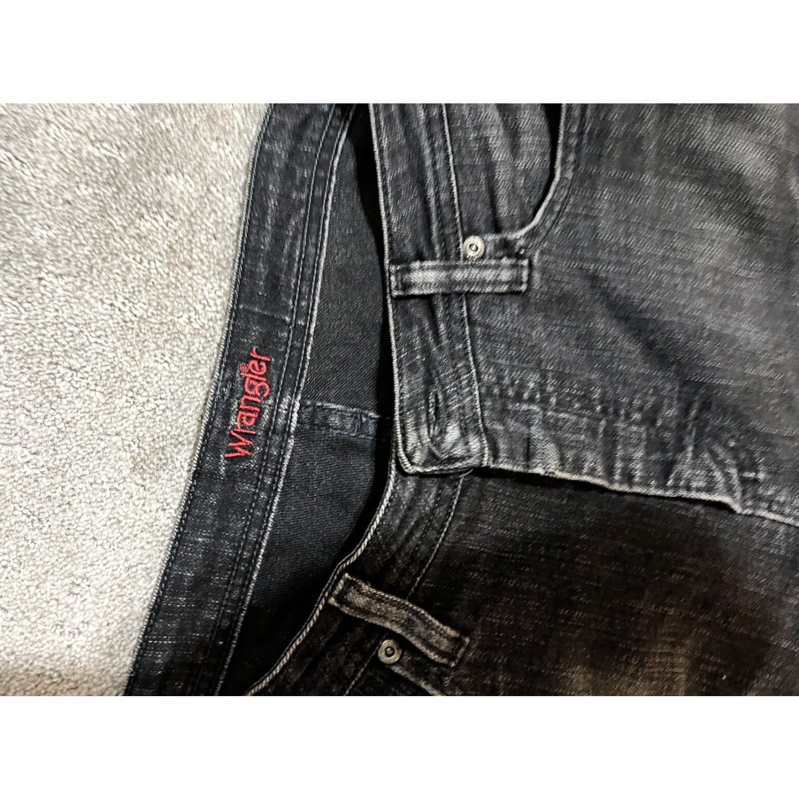 Wrangler VINTAGE Wrangler Jeans Black Distressed Straight 12P Petite Womens Size 34" / US 12 / IT 48 - 5 Thumbnail