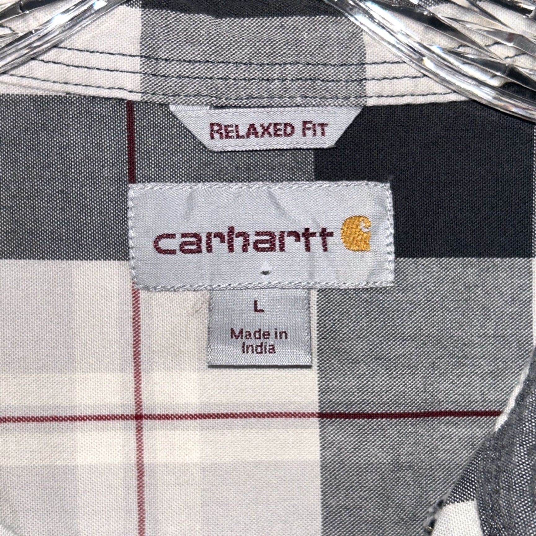 Carhartt Carhartt Button-Down Relaxed Fit Shirt Mens Size L Short Sleeve Plaid Pockets Gray Size US L / EU 52-54 / 3 - 4 Thumbnail