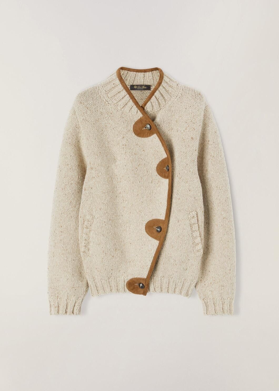 Loro Piana o1srvl11e0824 Newcastle Cashmere Cardigan in Beige Size M / US 6-8 / IT 42-44 - 1 Thumbnail