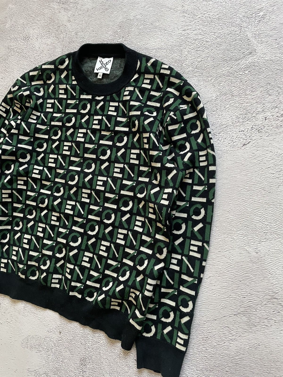 Kenzo Vintage! Kenzo Paris Sweater Luxury AOP Monogram Logo Size US XS / EU 42 / 0 - 5 Thumbnail