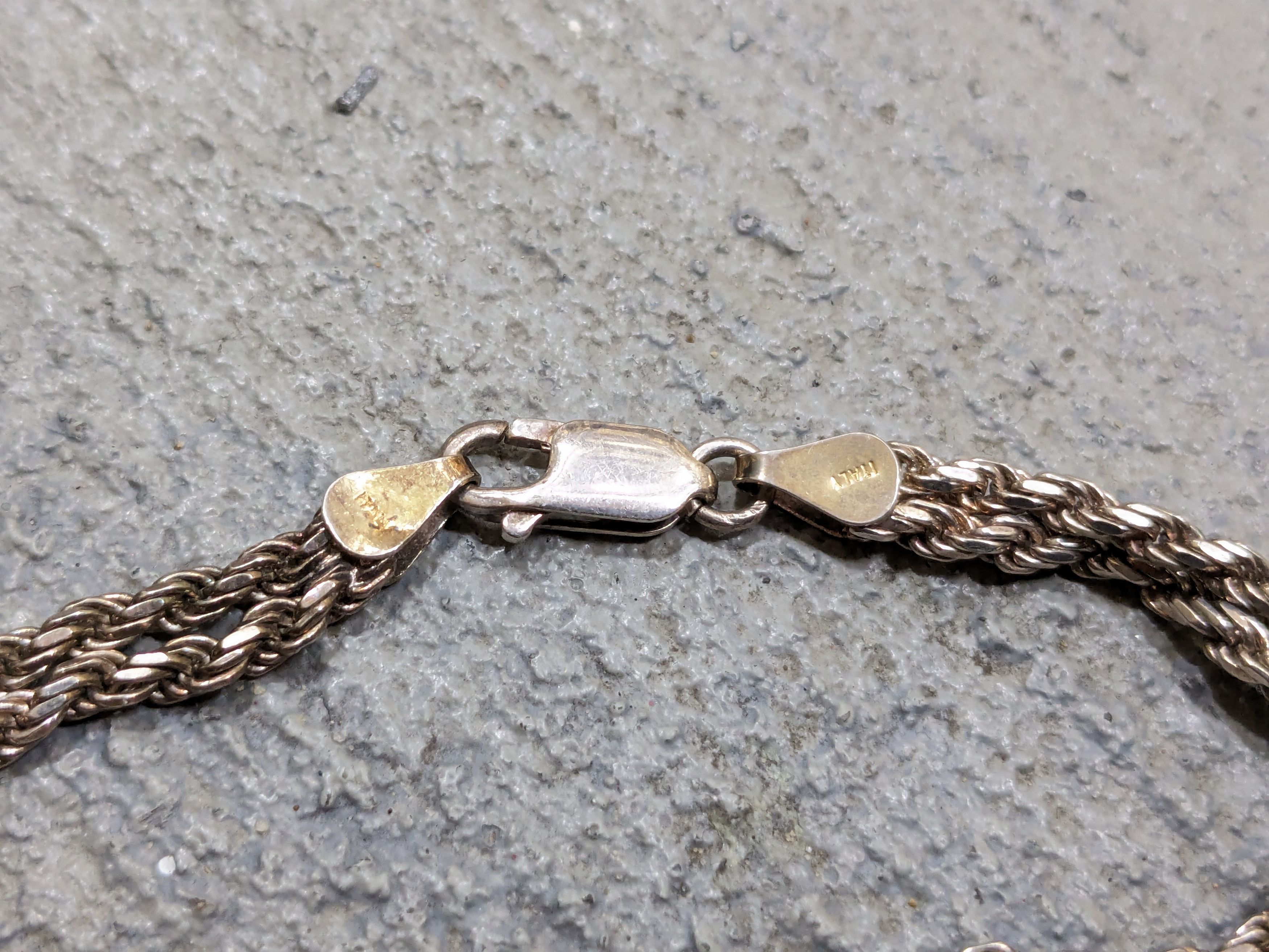 Jewelry Vintage Sterling Silver Bracelet 7.25 Rope Twist Round Chain Size ONE SIZE - 3 Thumbnail