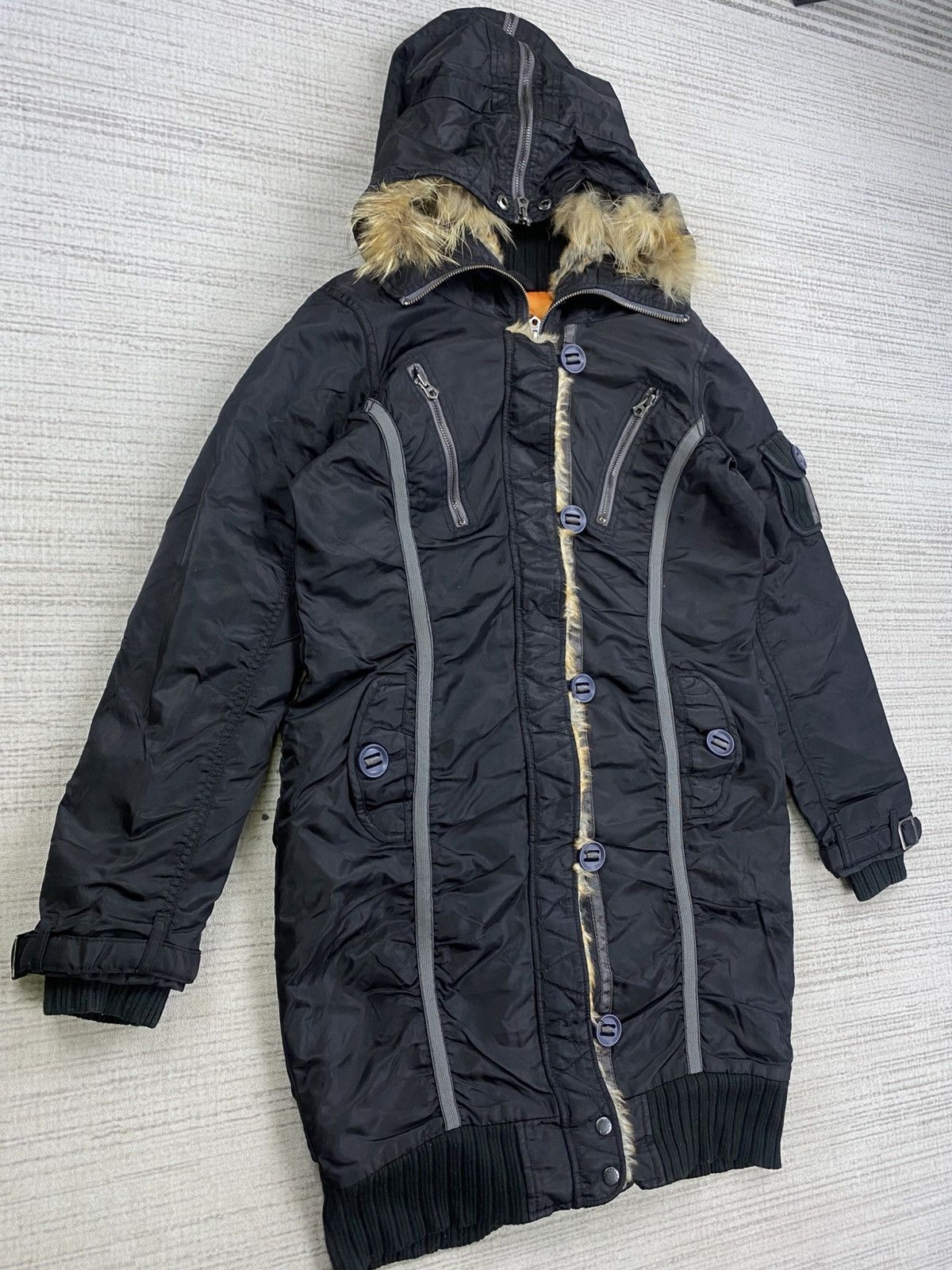Avirex Vintage Avirex Air Station Faux Fur Hoodie Long Jacket Size US M / EU 48-50 / 2 - 5 Thumbnail