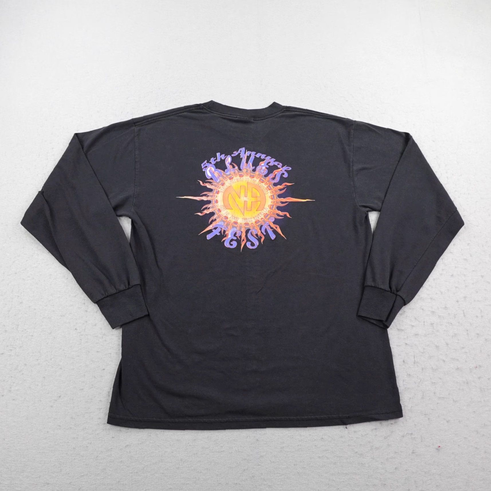 Gildan VINTAGE Three Rivers Blues Fest Shirt Mens Large Black 5th Annual 2002 Y2K Size US L / EU 52-54 / 3 - 4 Thumbnail