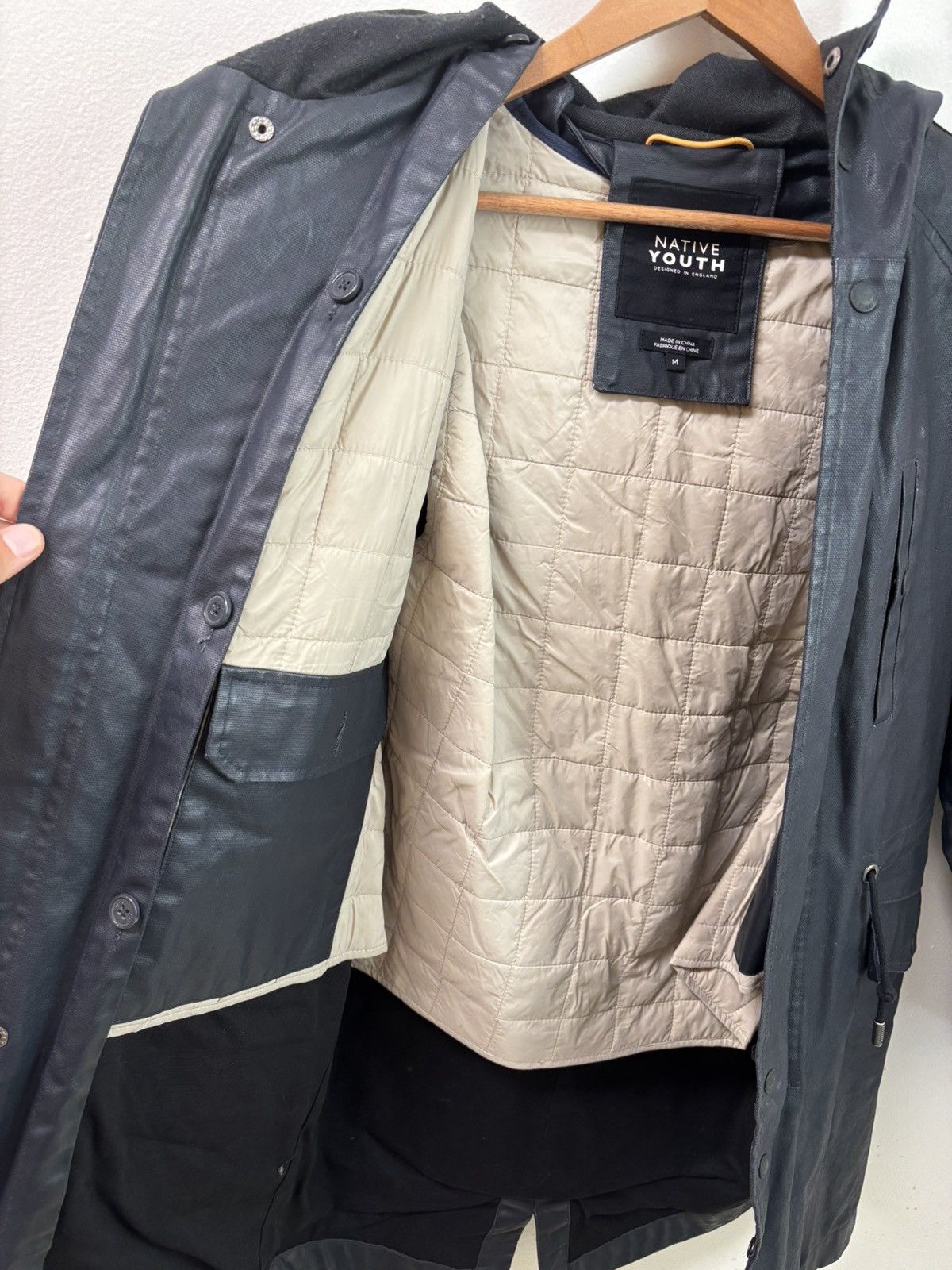 Native Youth Long Waxed Jacket with removable liner Size US S / EU 44-46 / 1 - 3 Thumbnail