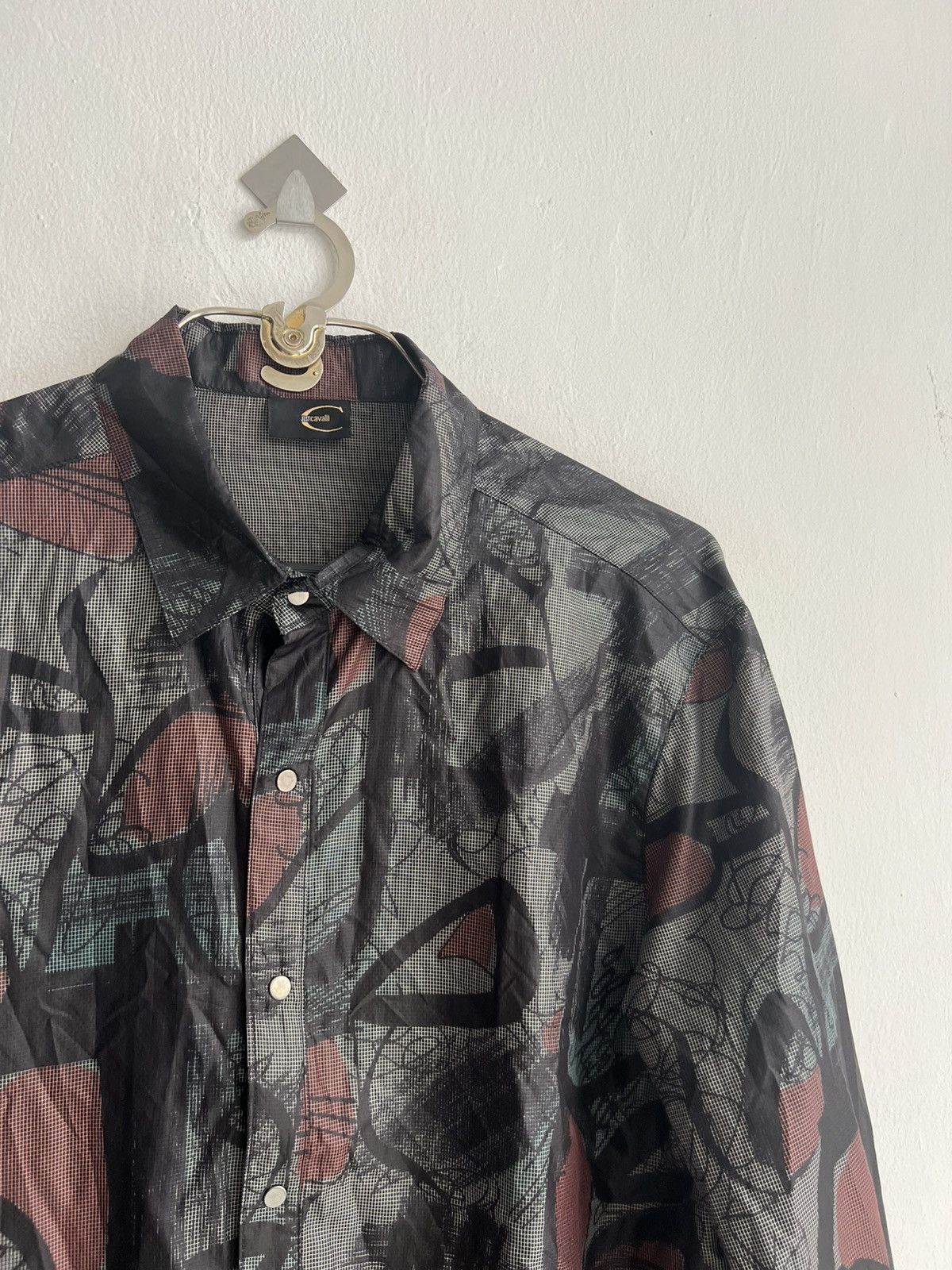 Roberto Cavalli FW11 Pop Art Multicolor Abstract Print Button Silk Overshirt Size US L / EU 52-54 / 3 - 4 Thumbnail