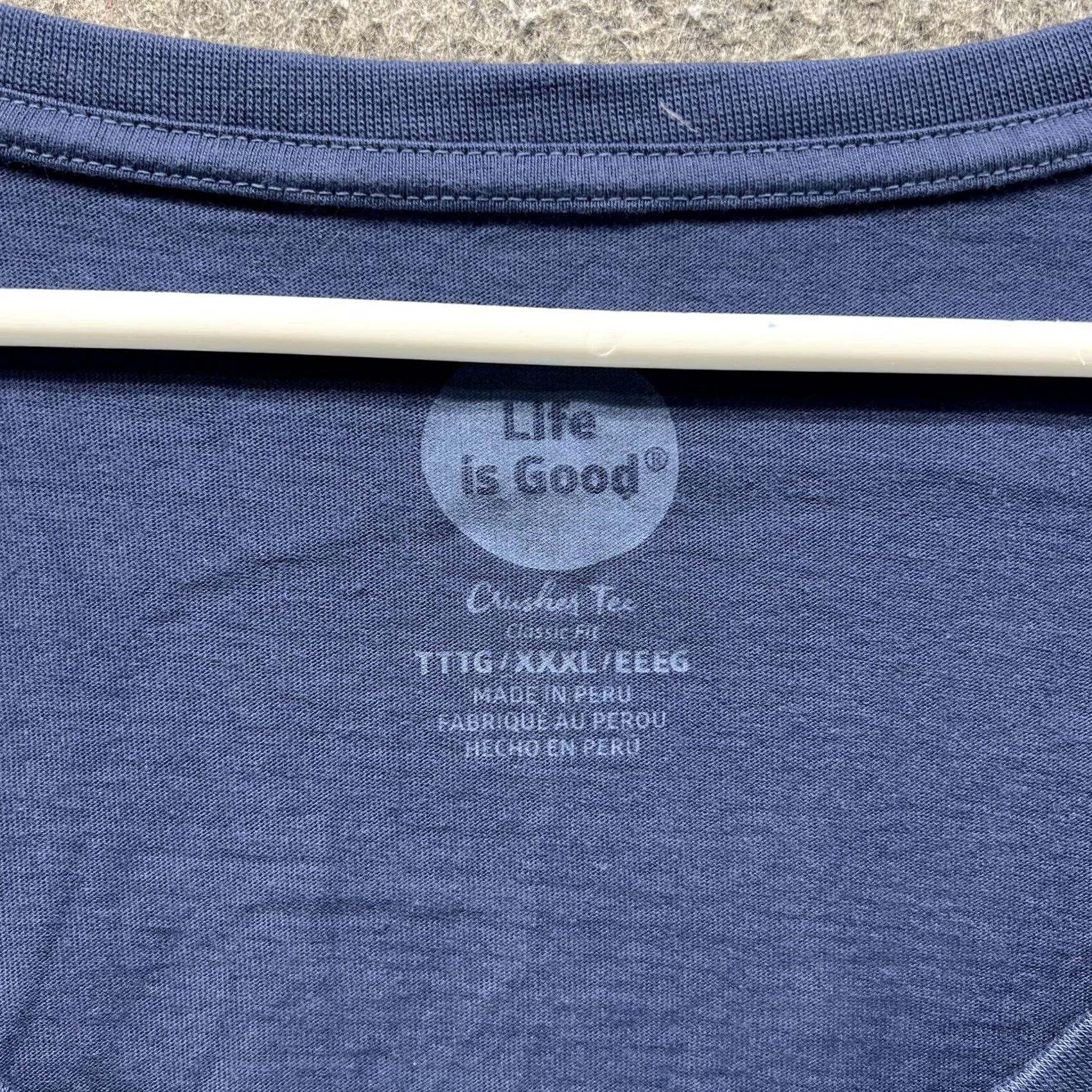 Life is Good VINTAGE Life is Good Crusher Shirt Tee Womens 3XL Blue Peace Love & Hoppiness Beer Size XXL / US 16-18 / IT 52-54 - 6 Thumbnail