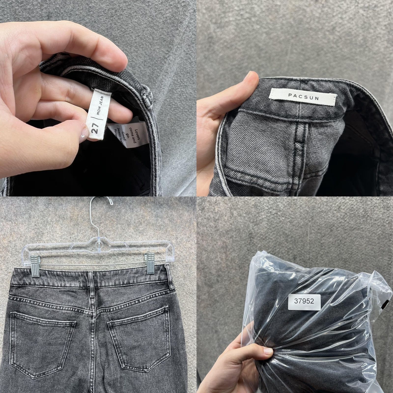 Pacsun VINTAGE PacSun Jeans Womens 27 Black Gray Mom Jean High Rise Tapered Leg Denim Size 27" / US 4 / IT 40 - 8 Thumbnail