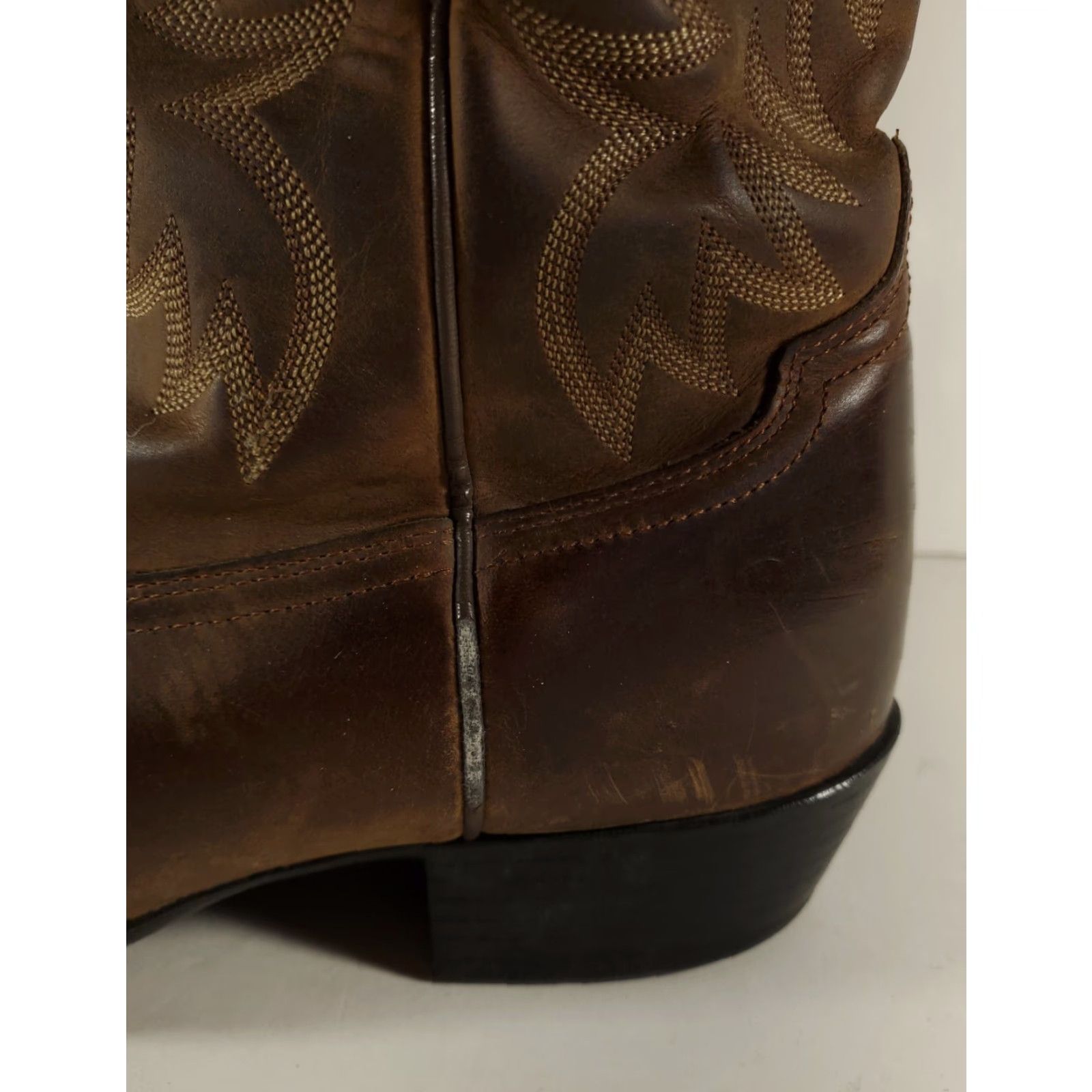 Ariat Ariat Heritage R Toe Western Leather Boots Distressed Brown Mens 10.5 EE Size US 11 / EU 44 - 3 Thumbnail