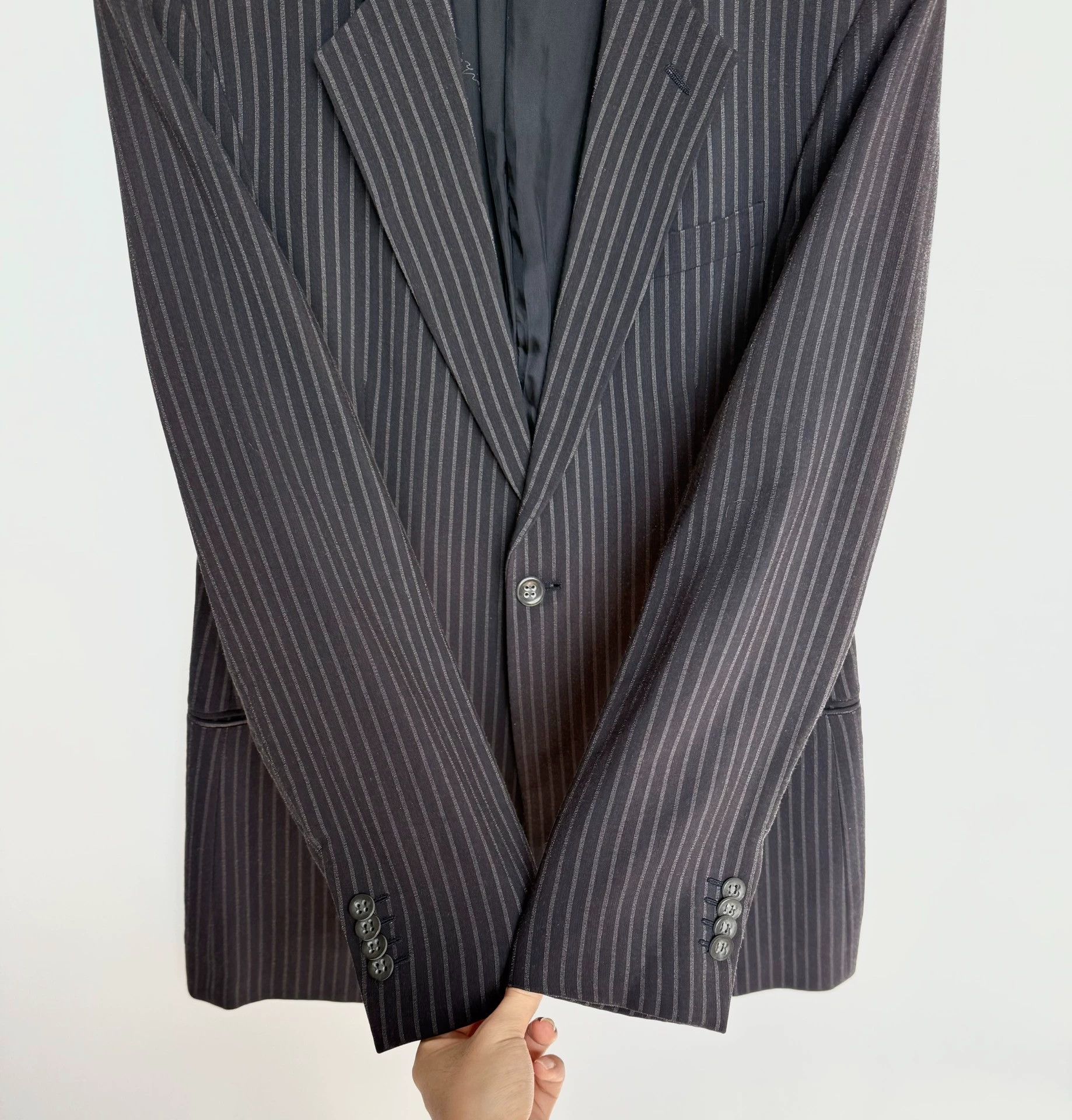Giorgio Armani Giorgio Armani Brushed Silk Stripe Blazer 50 Size 50S - 3 Thumbnail