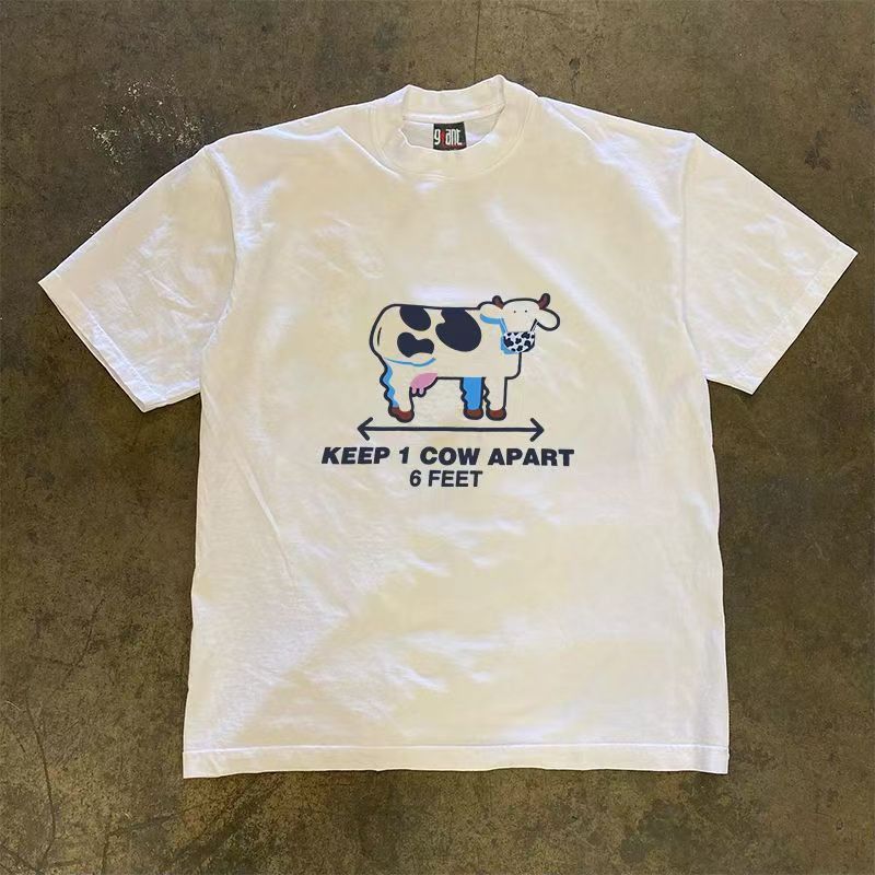 Japanese Brand Street-style casual retro cow print cotton t-shirt Size US M / EU 48-50 / 2 - 1 Thumbnail
