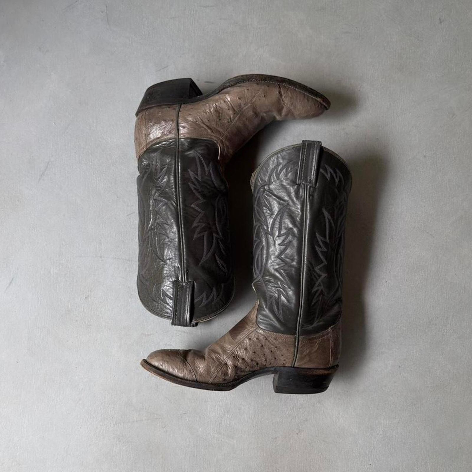 Tony Lama Vintage Tony Lama Western Ostrich Cowboy Boots Roper Rodeo Size US 9 / EU 42 - 2 Thumbnail
