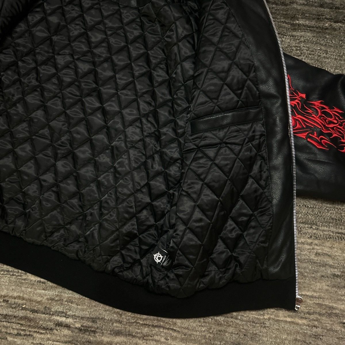 Revenge REVENGE EMBROIDERED FAUX LEATHER PADDED BOMBER Size US XL / EU 56 / 4 - 4 Thumbnail