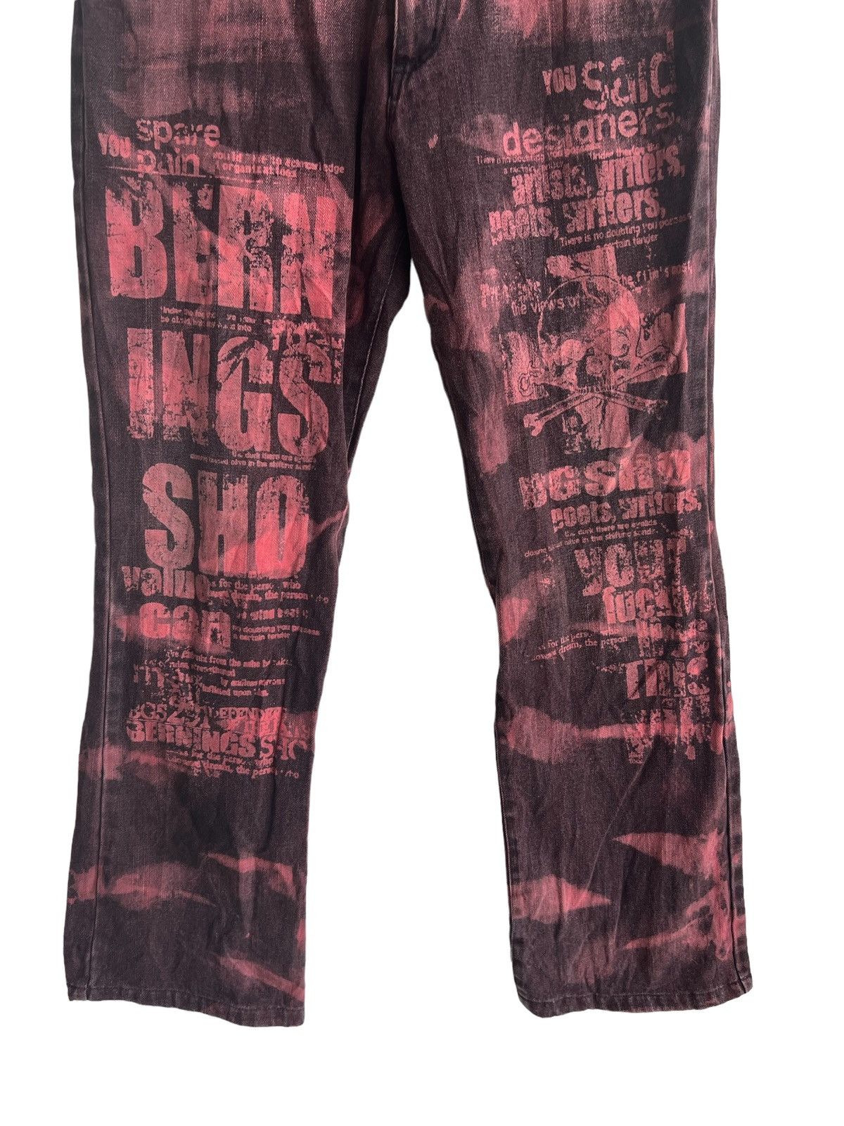 BERNINGS SHO 1990s Berning-Sho 🇯🇵 Anarchy Statement Baggy Jeans Denim Size US 33 - 7 Thumbnail