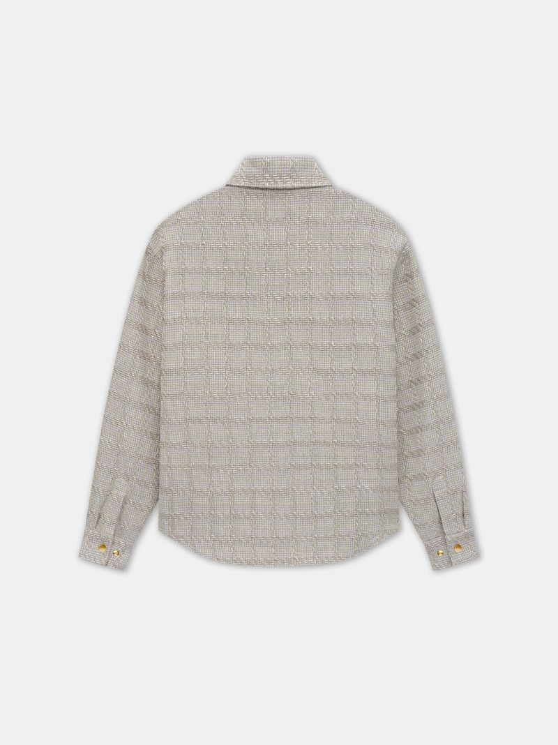 Amiri o1s1wg110526 Check Boucle Padded Overshirt in Multicolor Size US XL / EU 56 / 4 - 4 Thumbnail