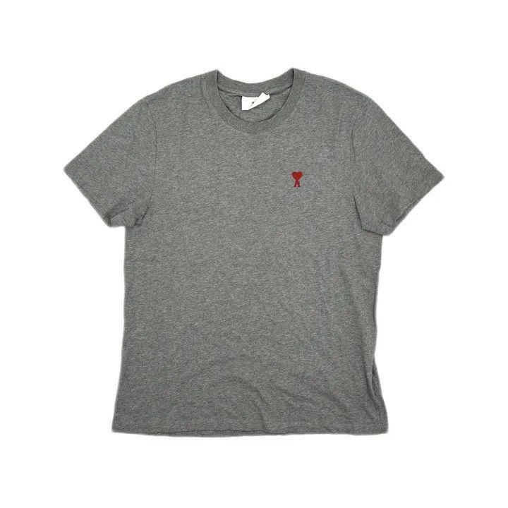 AMI AMIPARIS FW21 Logo Embroidered Grey T-Shirt -2507 Size US L / EU 52-54 / 3 - 2 Thumbnail