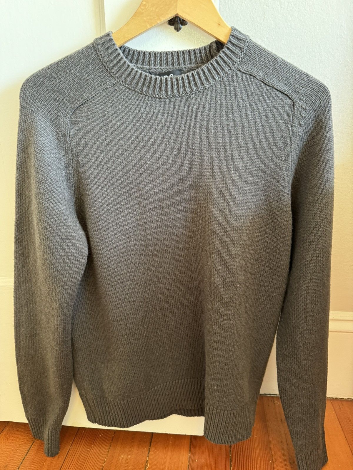 Wool crewneck sweater in brown