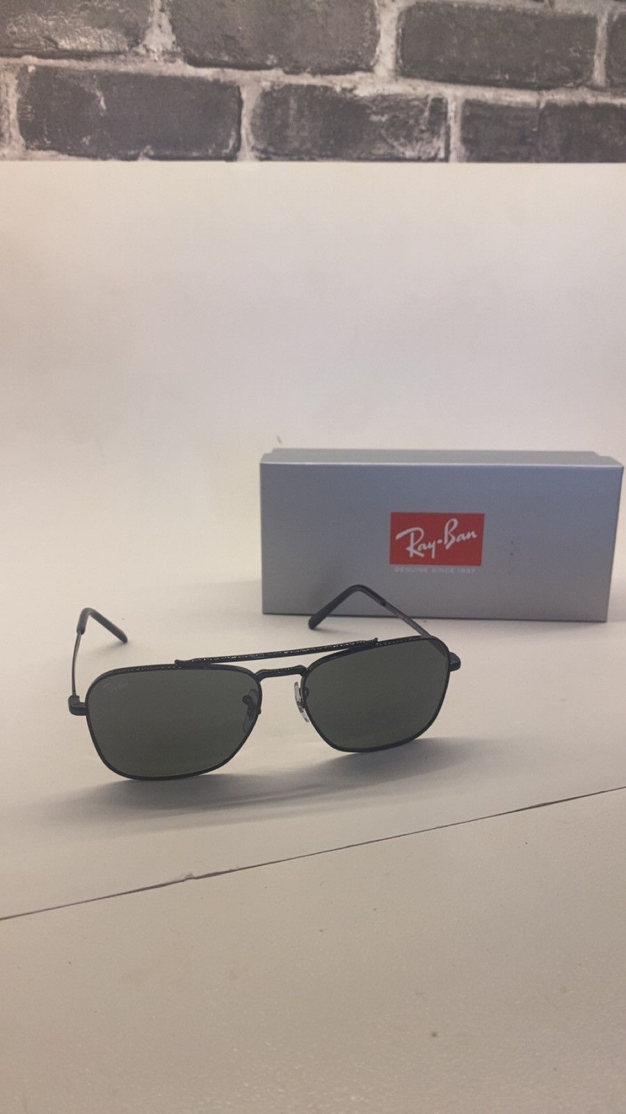 image of Rayban Caravan Black Out Frame Sunglasses, Men's