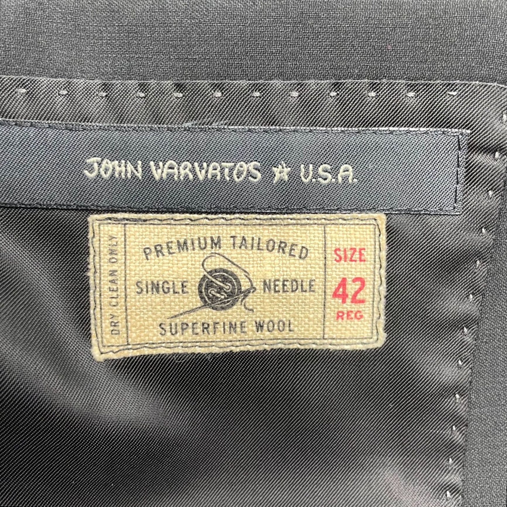 John Varvatos VINTAGE John Varvatos Blazer Jacket Black 2-Button 42L Wool Mens Blazer Notch Lapel Long 42 US Size 42R - 5 Thumbnail
