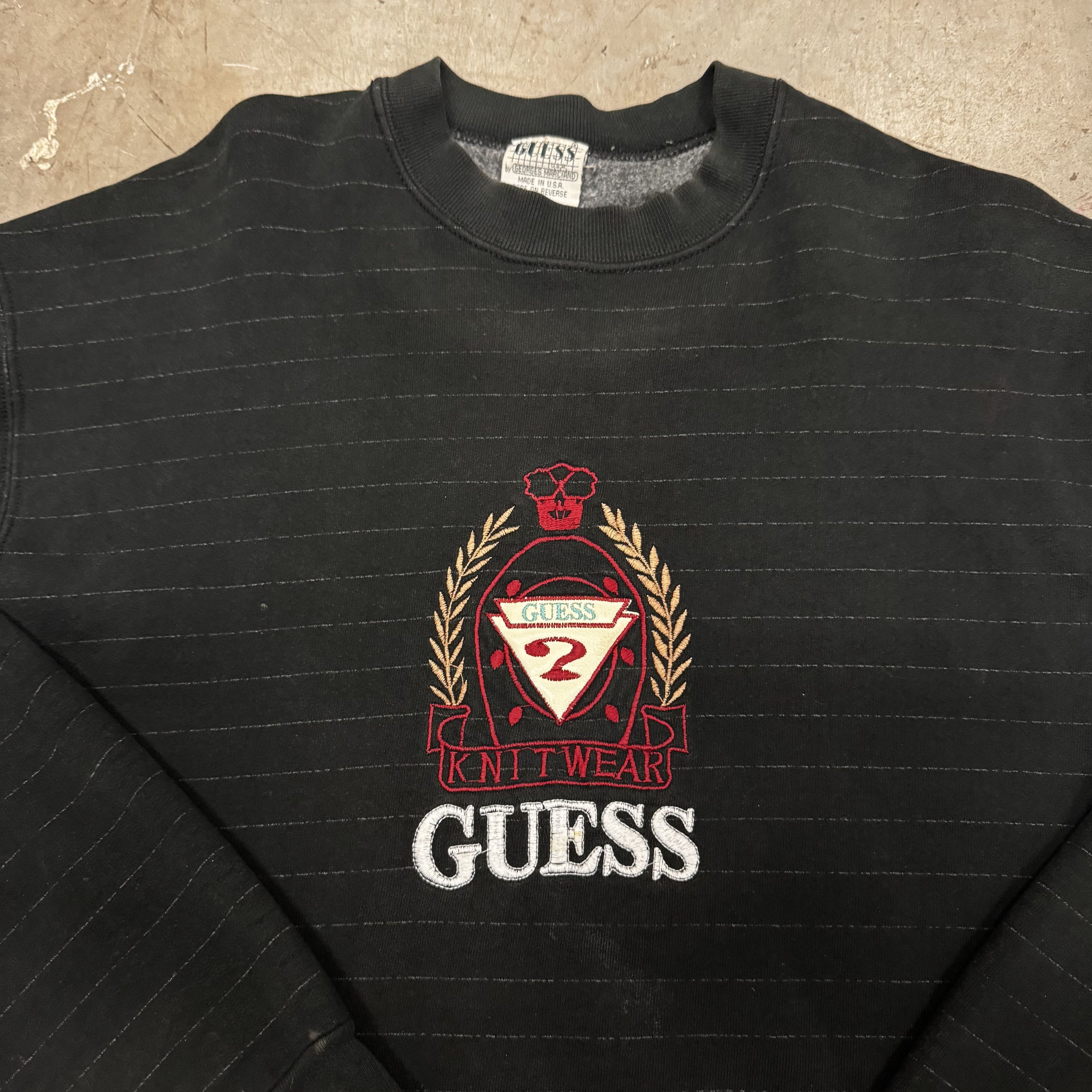 Guess VTG 90s Guess Knitwear Heavyweight Sweatshirt Embroidered Size US XL / EU 56 / 4 - 2 Thumbnail