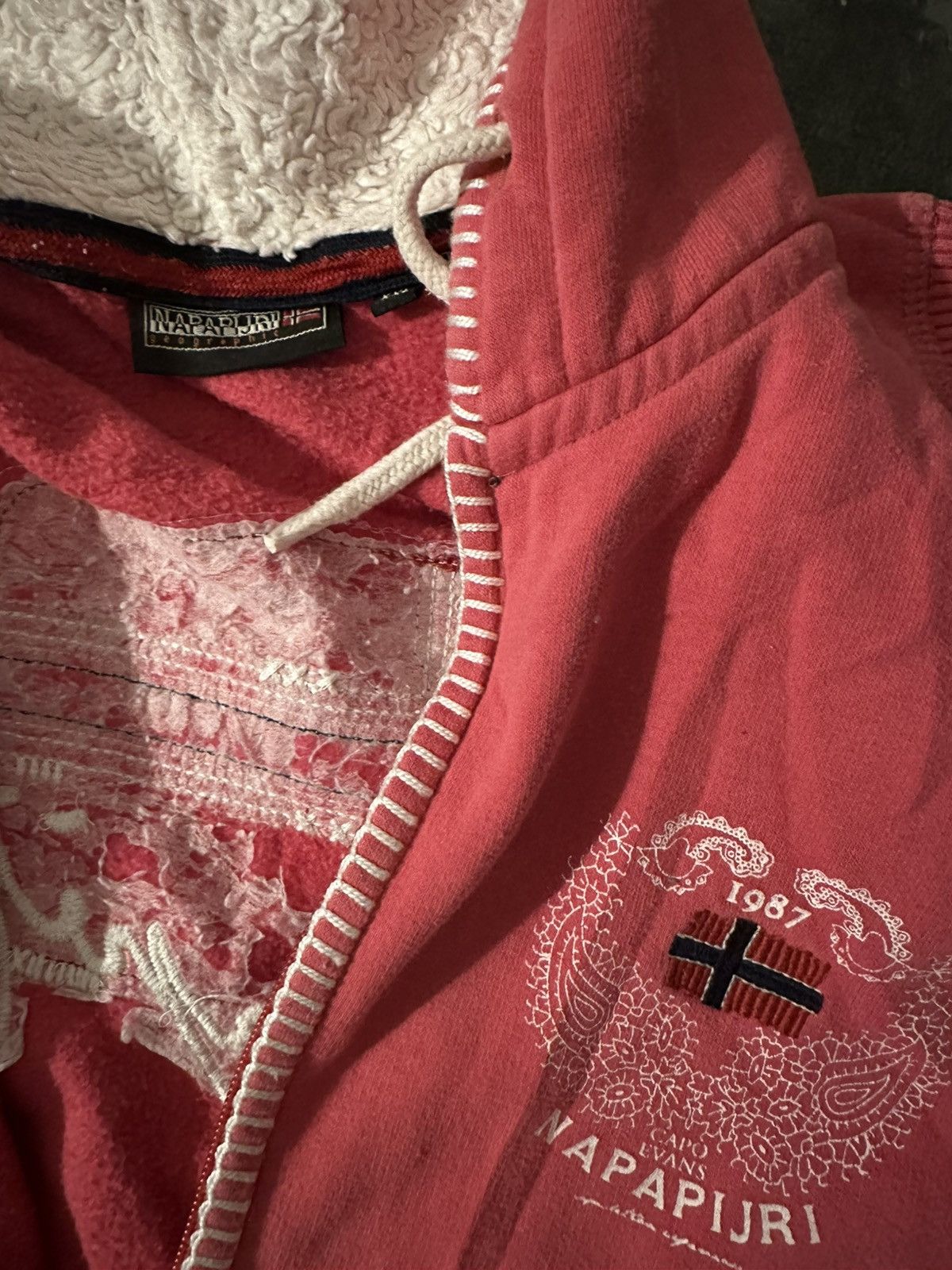 Napapijri Napapijri Full Zip Hoodie Sherpa Lined pink Streetwear Size XXL / US 16-18 / IT 52-54 - 5 Thumbnail