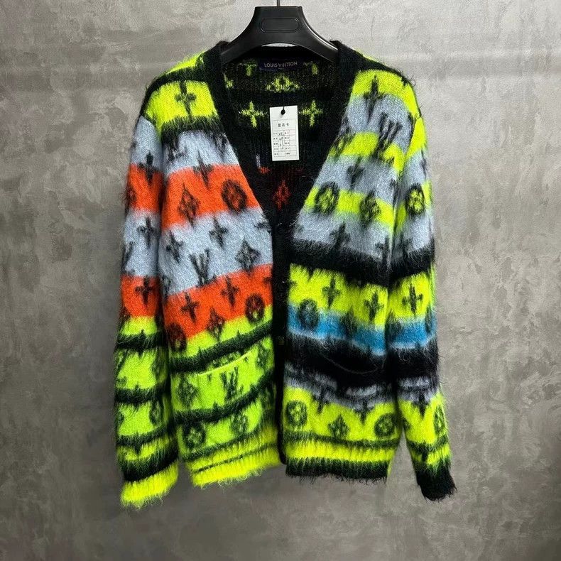 Louis Vuitton Louis Vuitton Colorful mohair cardigan with printed logo s Size US XXL / EU 58 / 5 - 1 Thumbnail