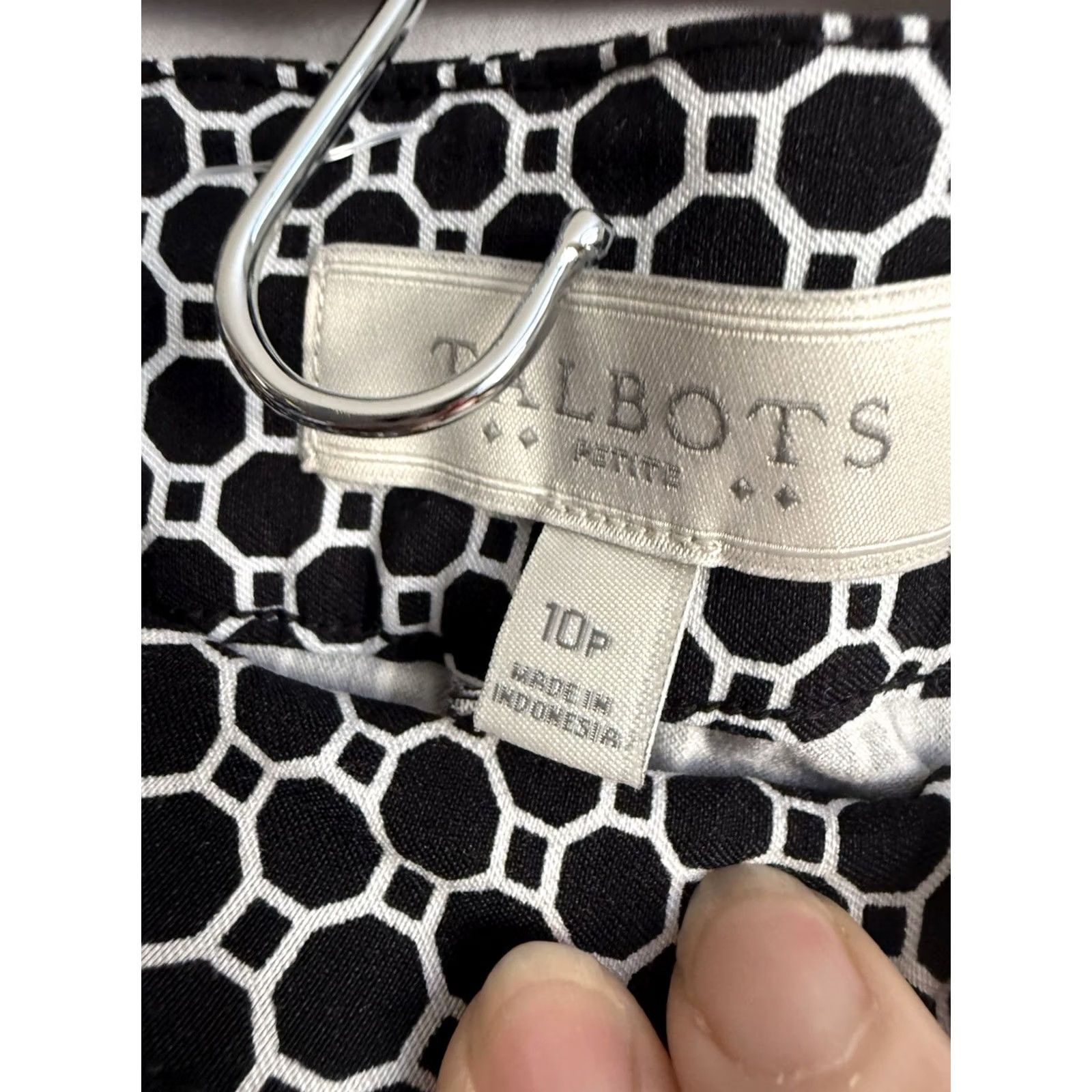 Talbots Talbots Womens Petite 10 Black&White Pull On Ankle Pant Casual Office Work Basic Size 32" / US 10 / IT 46 - 3 Thumbnail
