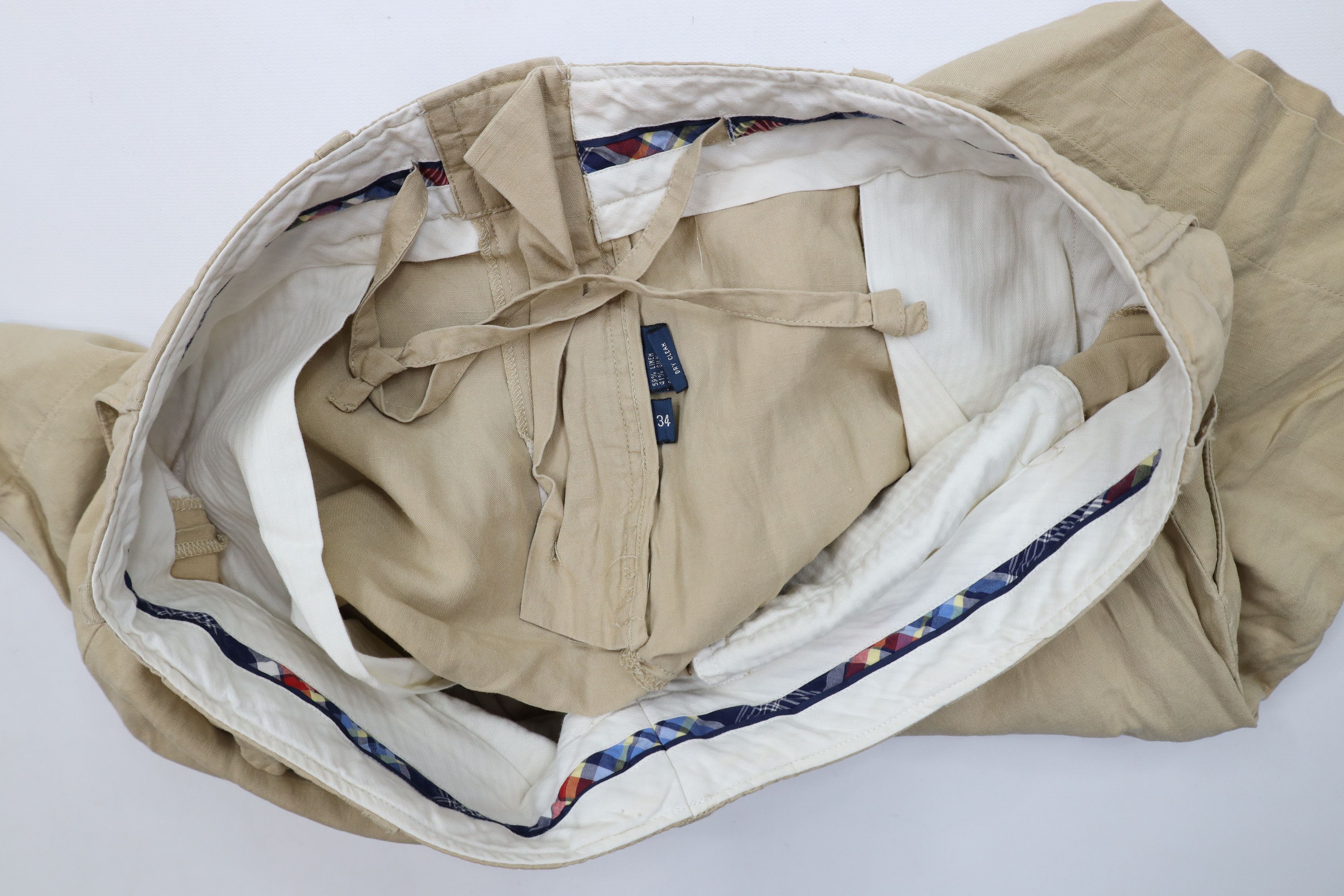 Ralph Lauren Vintage Ralph Lauren Above Knee Linen Chino Shorts Beige Size US 34 / EU 50 - 9 Thumbnail