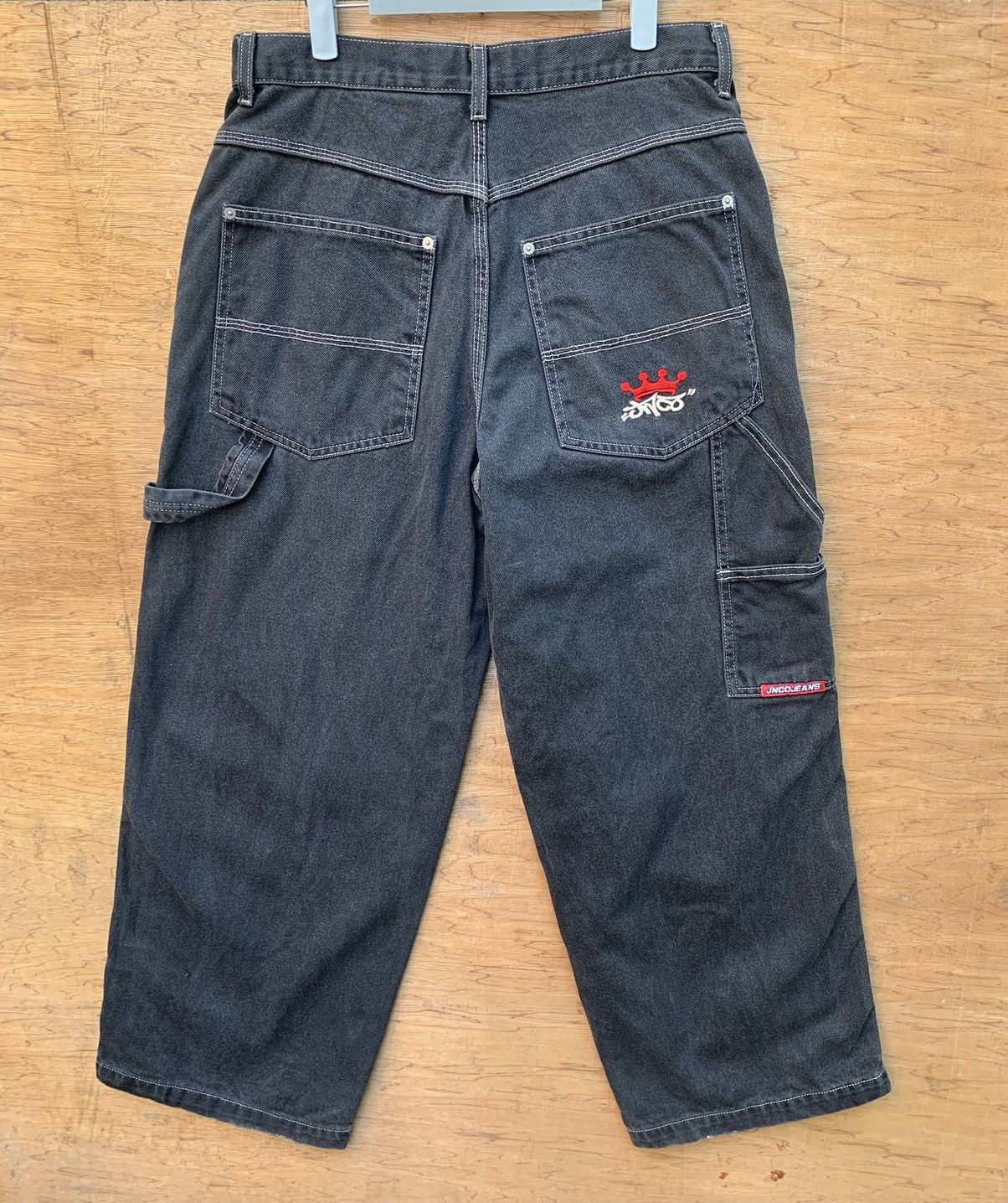 JNCO Rare!! JNCO JEANS Baggy Carpenter Crown Embroidered Denim Size US 31 - 7 Thumbnail
